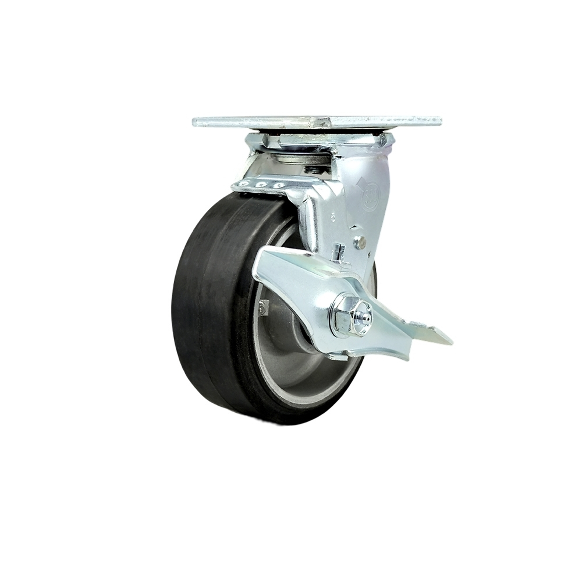 Service Caster, 5Inch x 2Inch Plate Caster, Wheel Diameter 5 in, Caster Type Swivel, Package (qty.) 1, Model SCC-30CS520-RAB-TLB