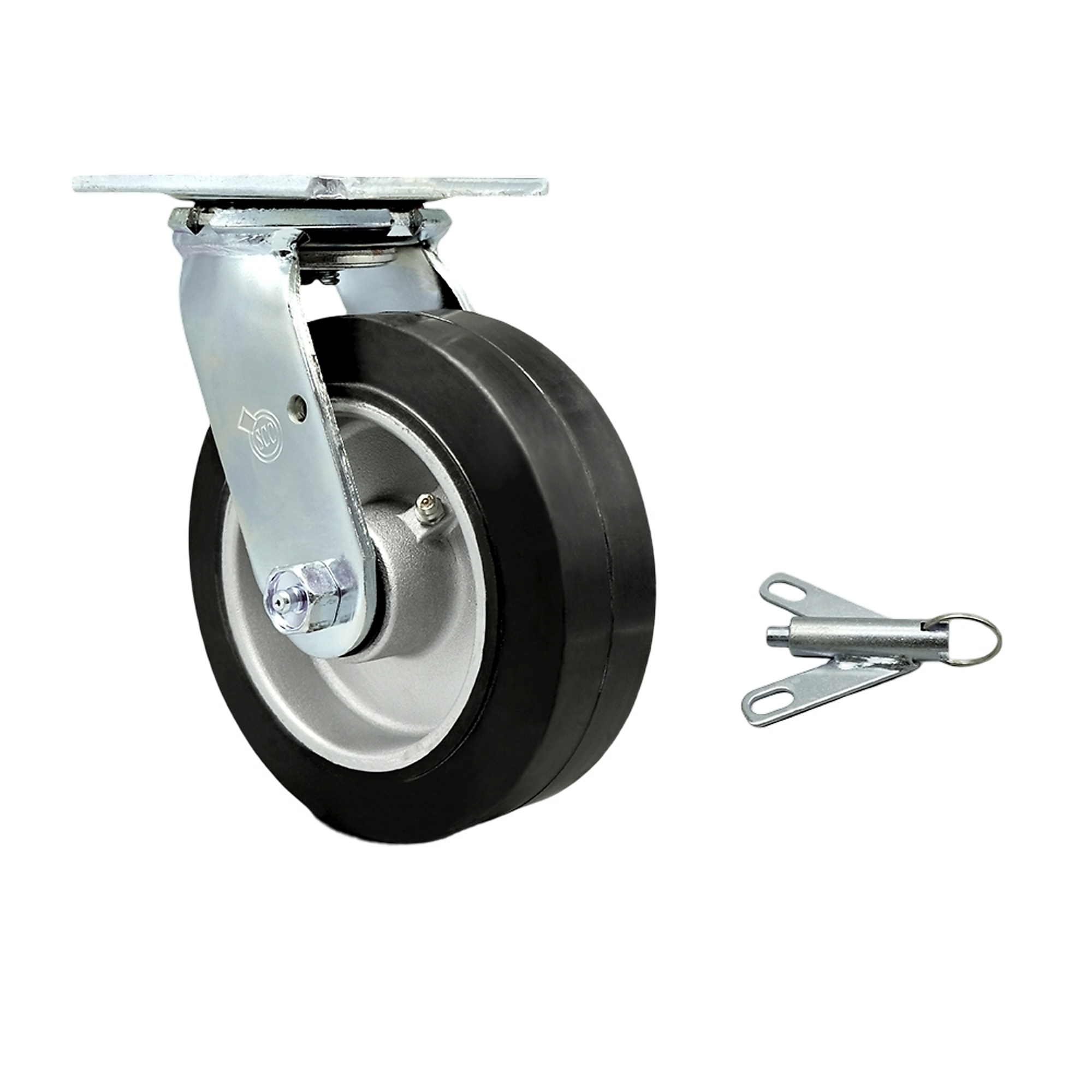 Service Caster, 6Inch x 2Inch Plate Caster, Wheel Diameter 6 in, Caster Type Swivel, Package (qty.) 1, Model SCC-30CS620-RAB-BSL