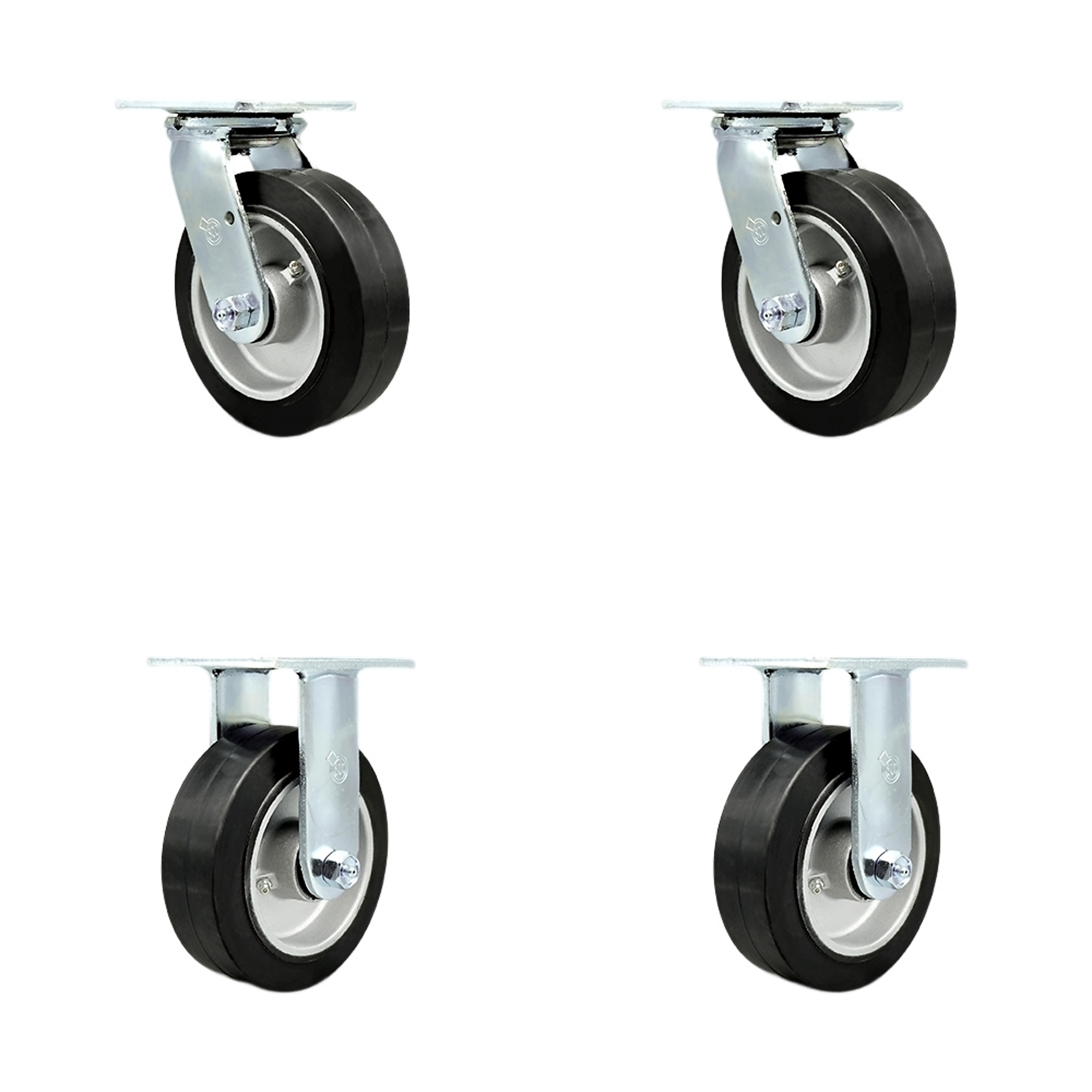 Service Caster, 6Inch x 2Inch Plate Casters, Wheel Diameter 6 in, Caster Type Swivel, Package (qty.) 4, Model SCC-30CS620-RAB-BSL-2-R-2