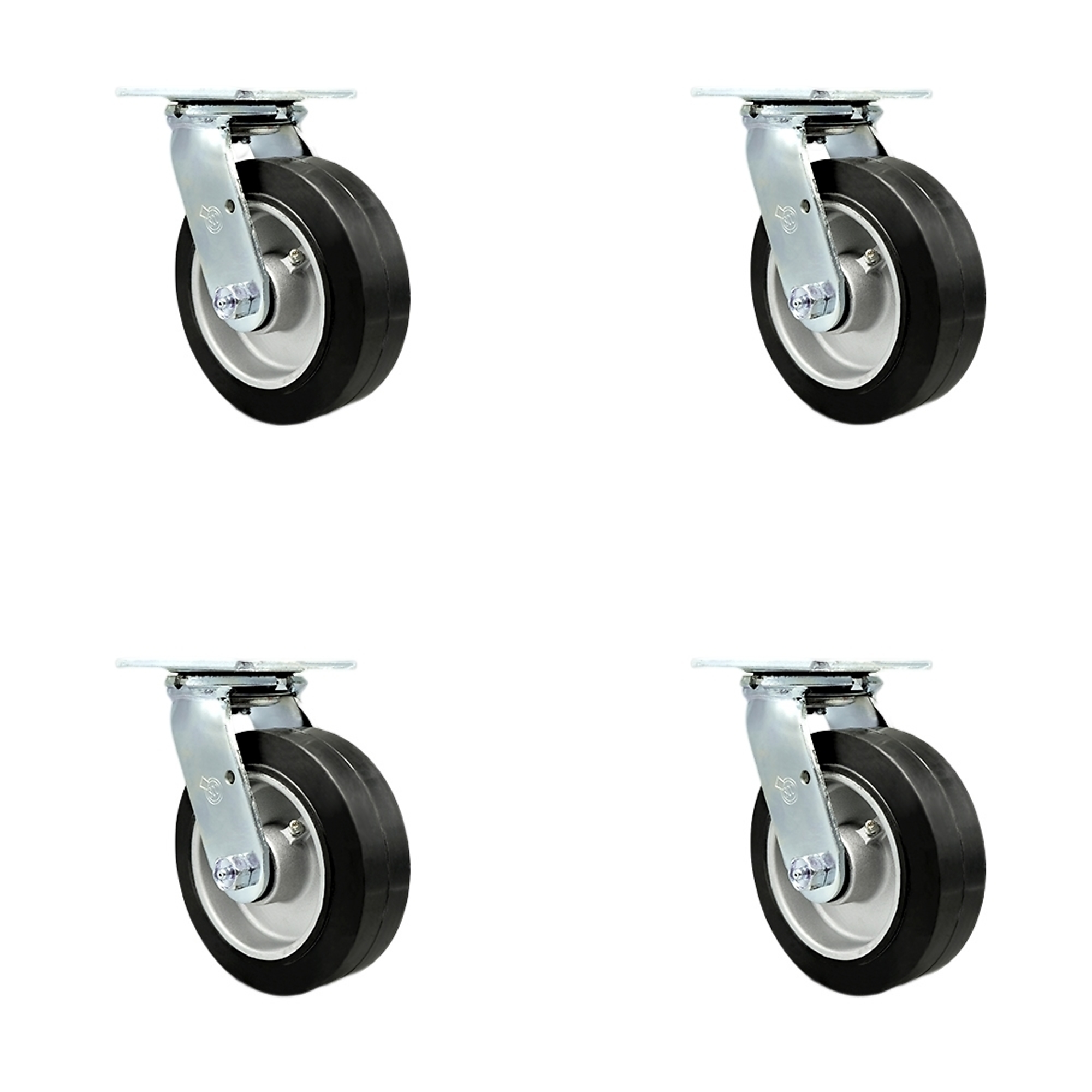 Service Caster, 6Inch x 2Inch Plate Casters, Wheel Diameter 6 in, Caster Type Swivel, Package (qty.) 4, Model SCC-30CS620-RAB-4