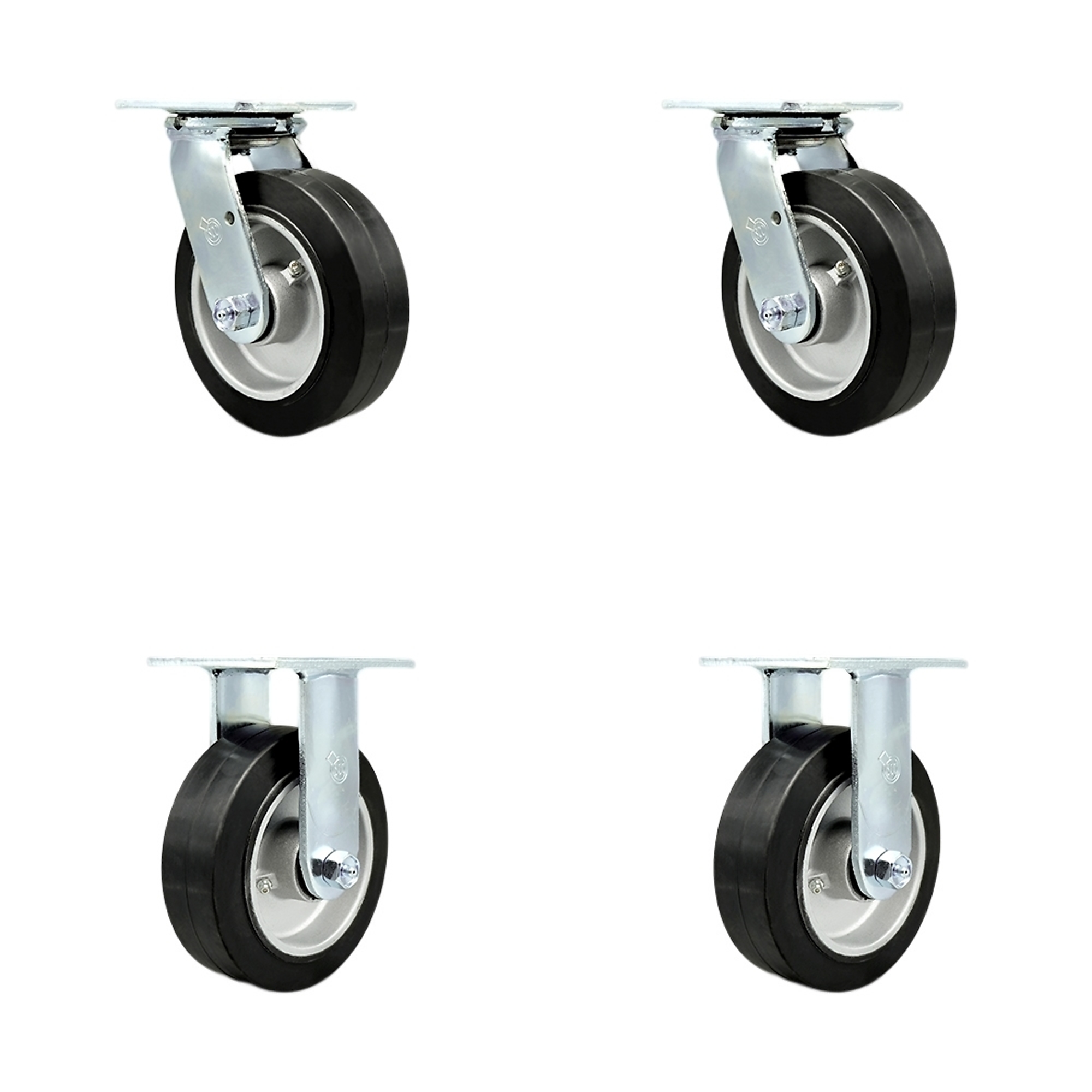 Service Caster, 6Inch x 2Inch Plate Casters, Wheel Diameter 6 in, Caster Type Swivel, Package (qty.) 4, Model SCC-30CS620-RAB-2-R620-2