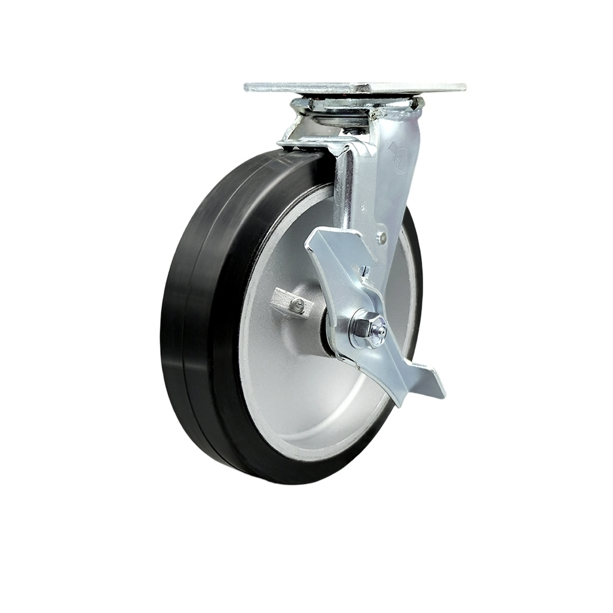 Service Caster, 8Inch x 2Inch Plate Caster, Wheel Diameter 8 in, Caster Type Swivel, Package (qty.) 1, Model SCC-30CS820-RAB-TLB