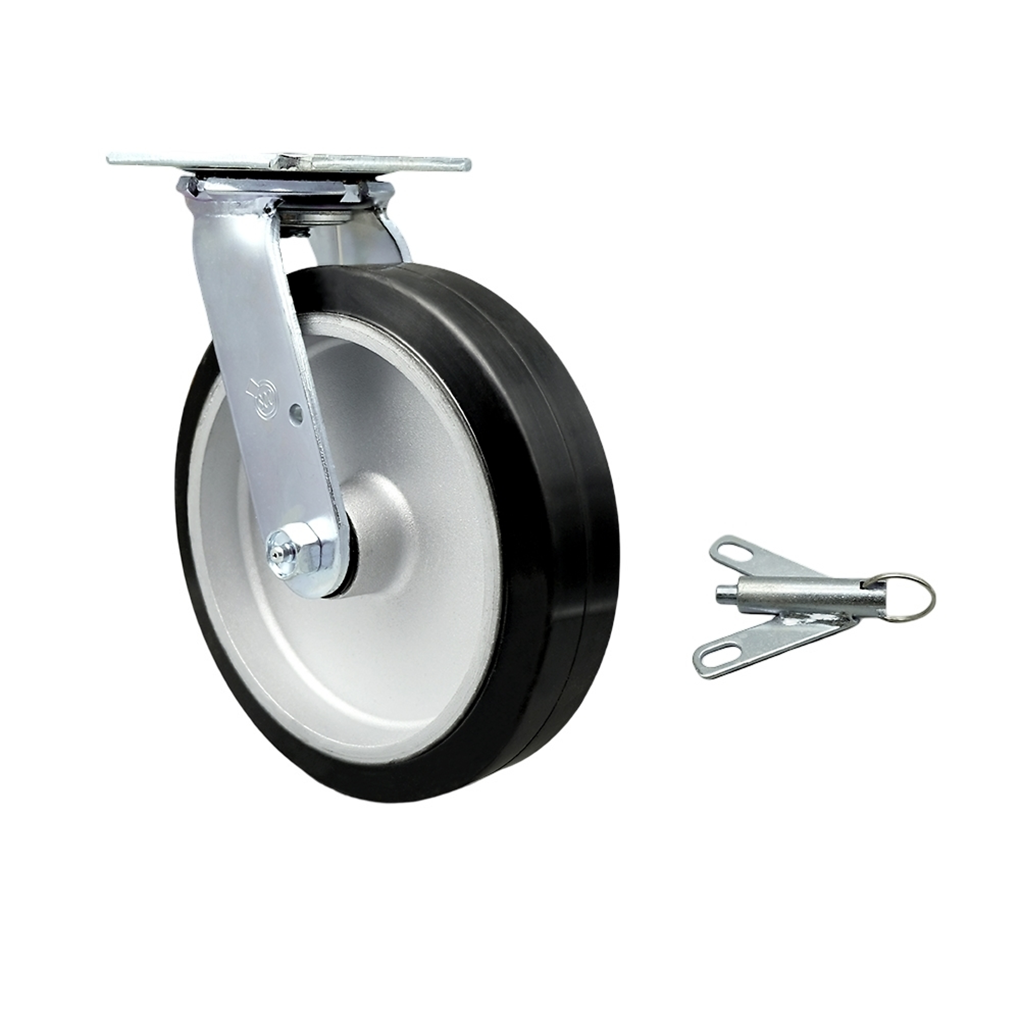 Service Caster, 8Inch x 2Inch Plate Caster, Wheel Diameter 8 in, Caster Type Swivel, Package (qty.) 1, Model SCC-30CS820-RAB-BSL