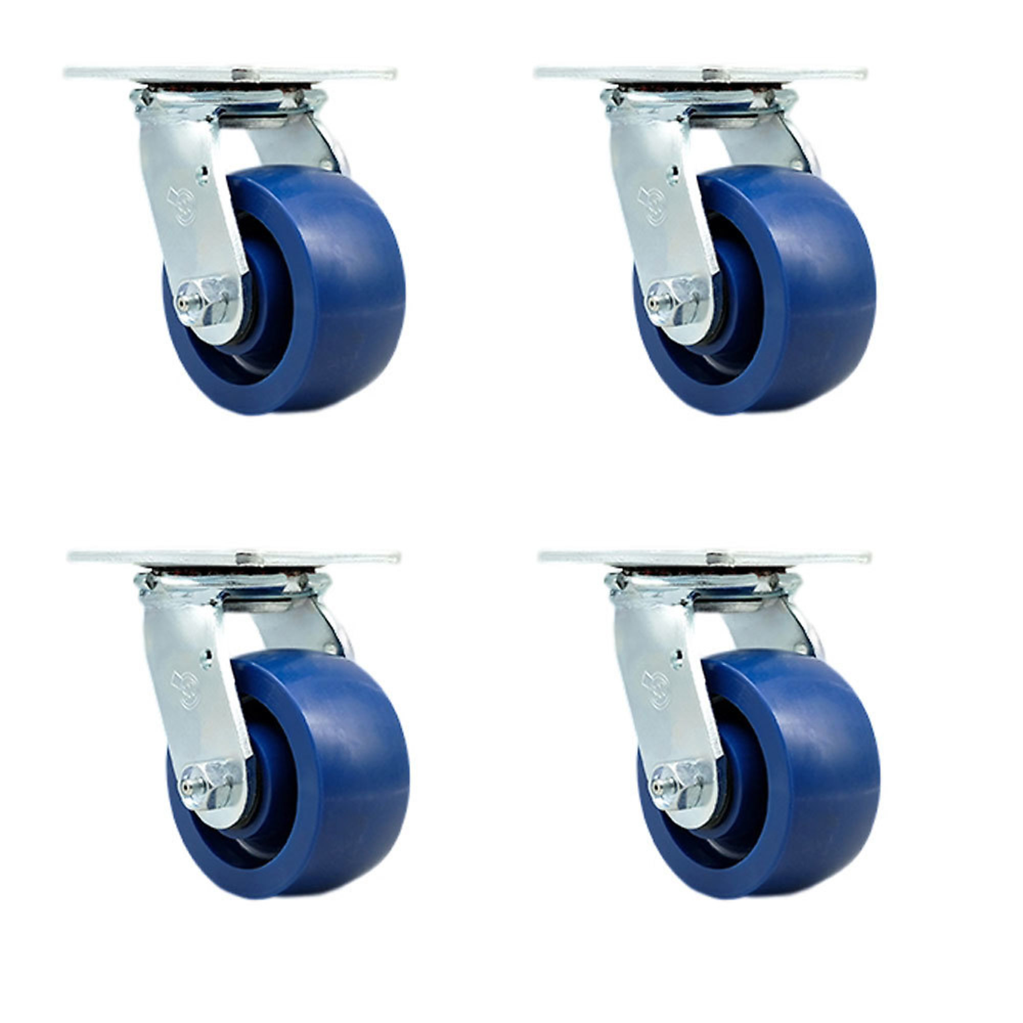 Service Caster, 4Inch x 2Inch Plate Casters, Wheel Diameter 4 in, Caster Type Swivel, Package (qty.) 4, Model SCC-30CS420-SPUB-4