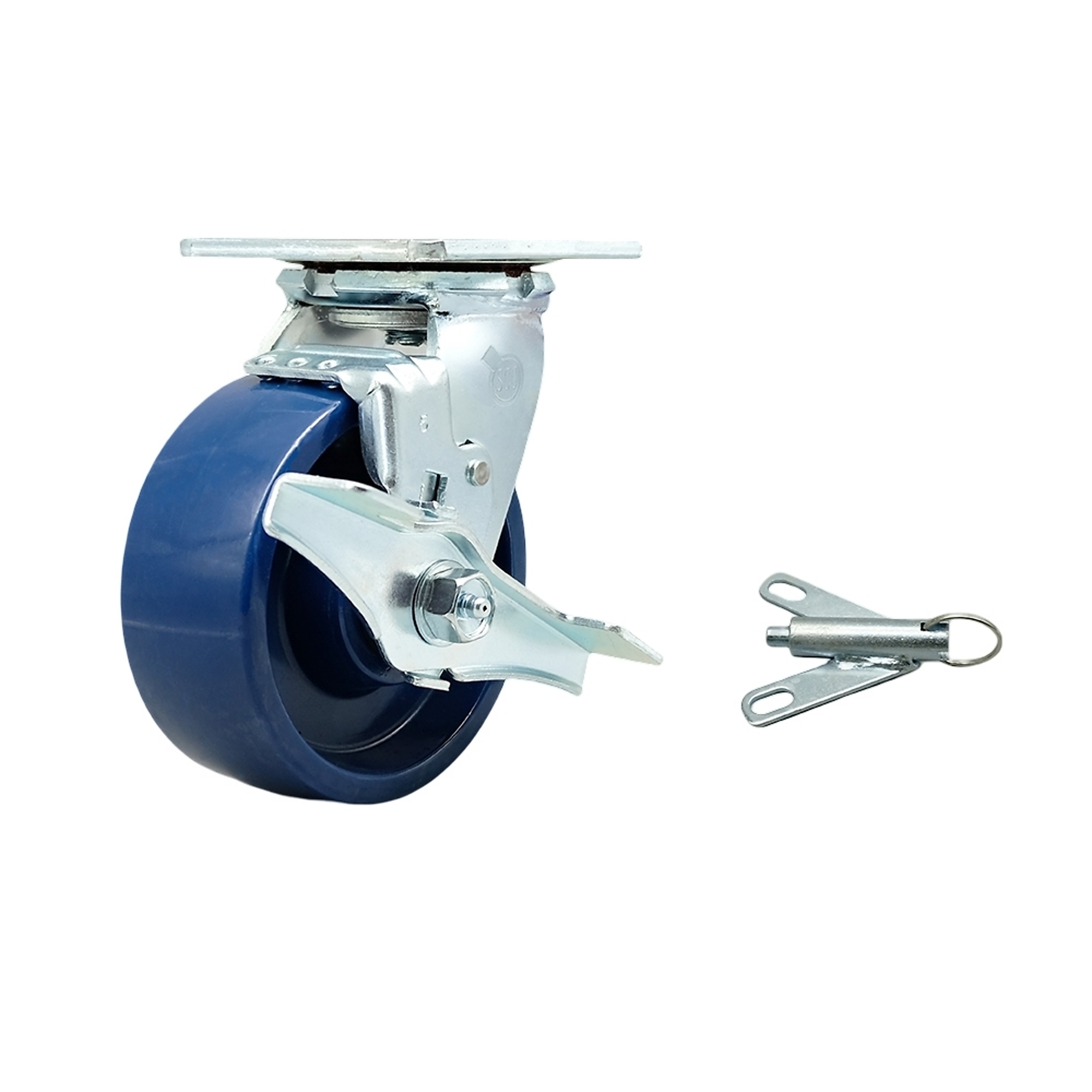 Service Caster, 5Inch x 2Inch Plate Caster, Wheel Diameter 5 in, Caster Type Swivel, Package (qty.) 1, Model SCC-30CS520-SPUB-TLB-BSL