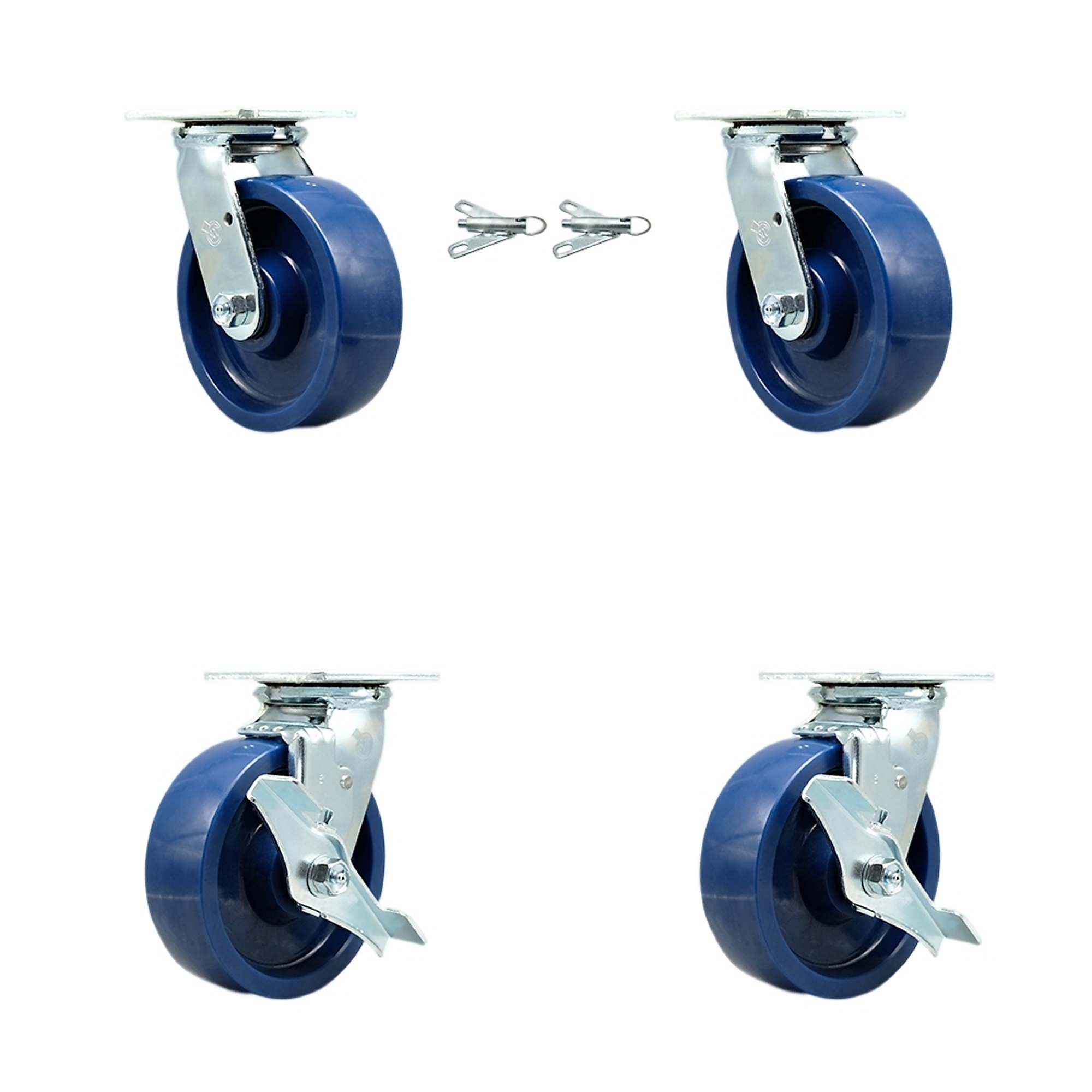 Service Caster, 6Inch x 2Inch Plate Casters, Wheel Diameter 6 in, Caster Type Swivel, Package (qty.) 4, Model SCC-30CS620-SPUB-BSL-2-TLB-2