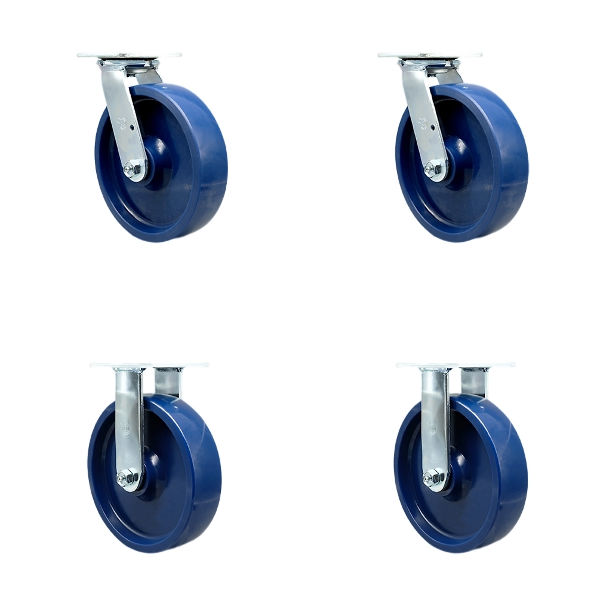 Service Caster, 8Inch x 2Inch Plate Casters, Wheel Diameter 8 in, Caster Type Swivel, Package (qty.) 4, Model SCC-30CS820-SPUB-2-R820-2