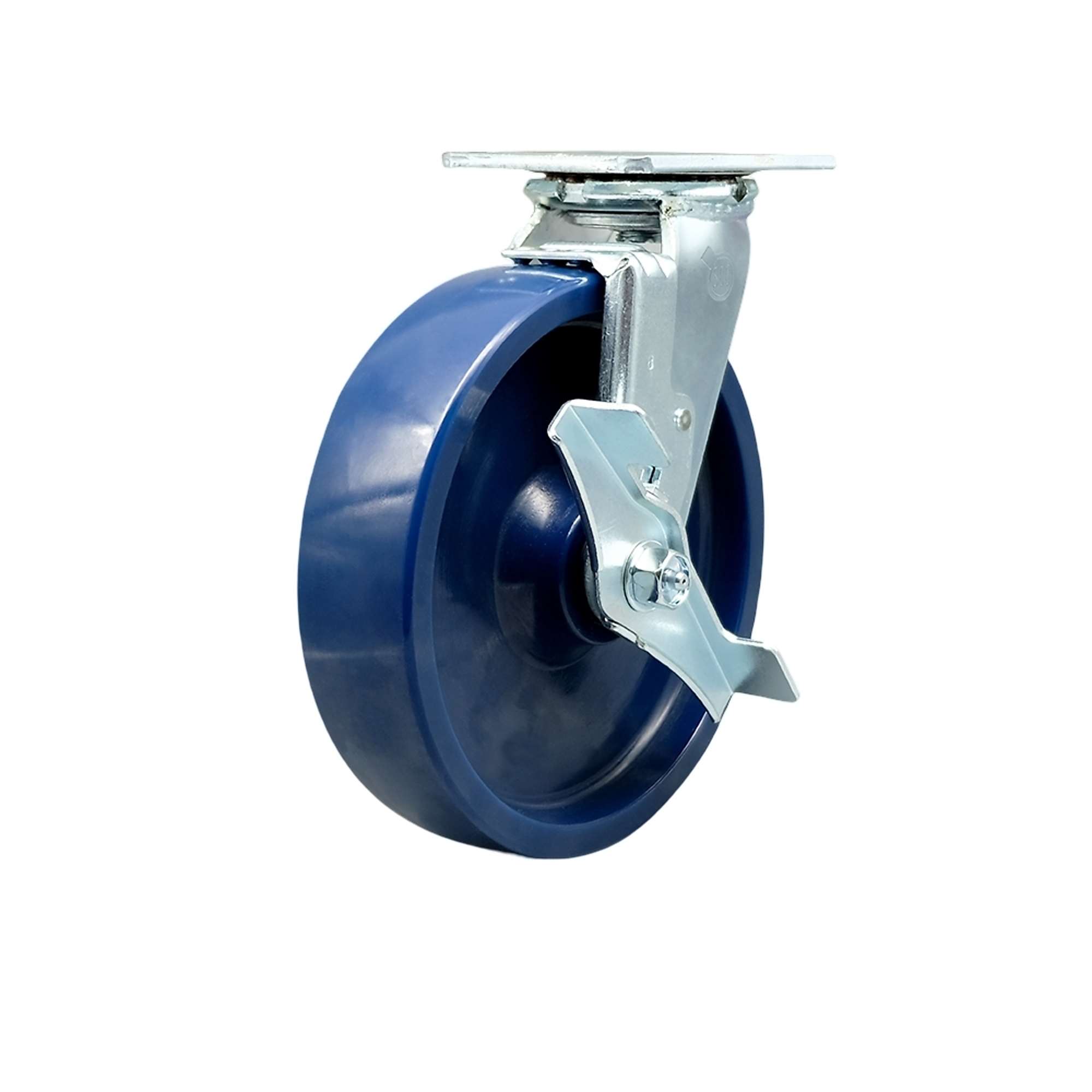 Service Caster, 8Inch x 2Inch Plate Caster, Wheel Diameter 8 in, Caster Type Swivel, Package (qty.) 1, Model SCC-30CS820-SPUB-TLB