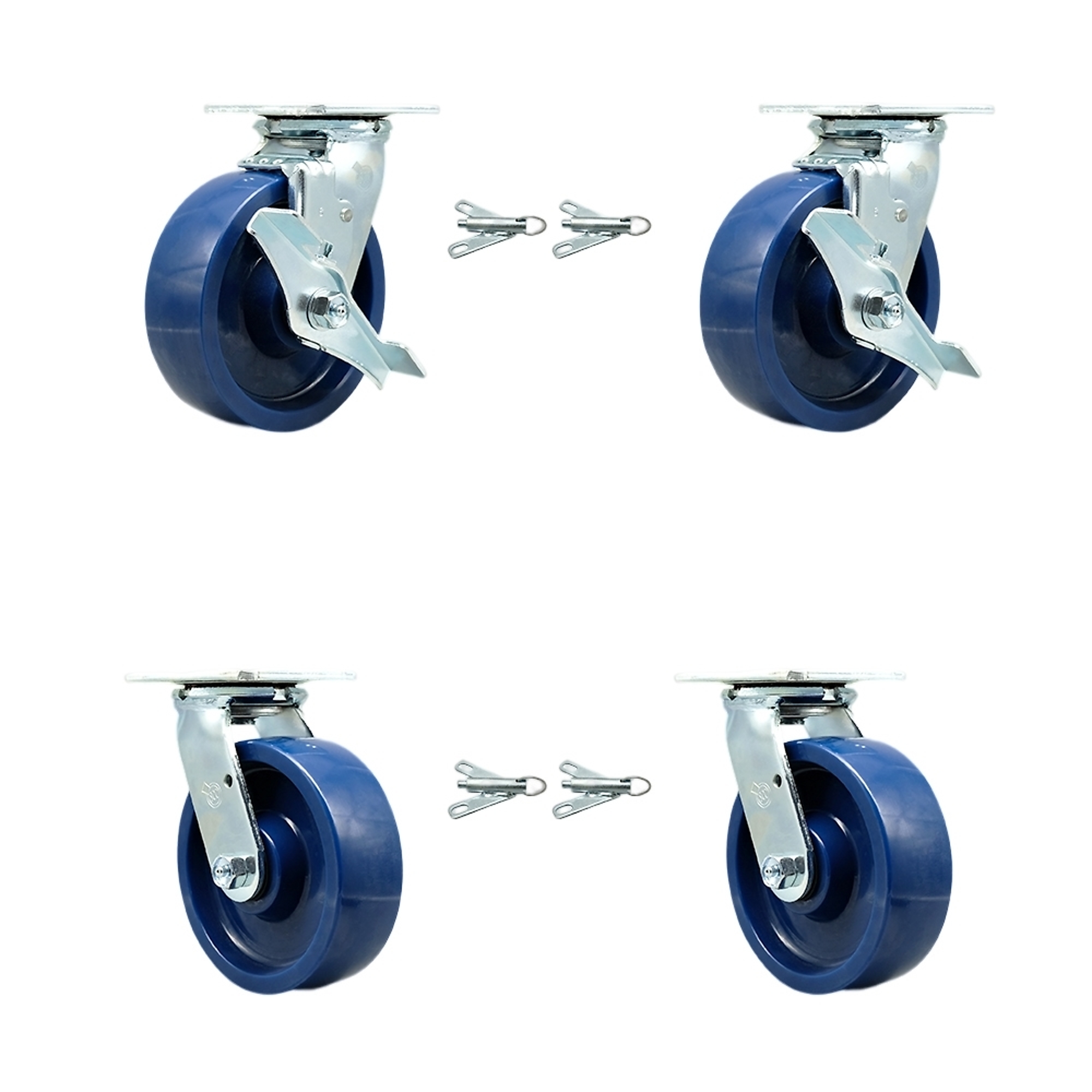 Service Caster, 6Inch x 2Inch Plate Casters, Wheel Diameter 6 in, Caster Type Swivel, Package (qty.) 4, Model SCC-30CS620-SPUB-TLB-BSL-2-BSL-2