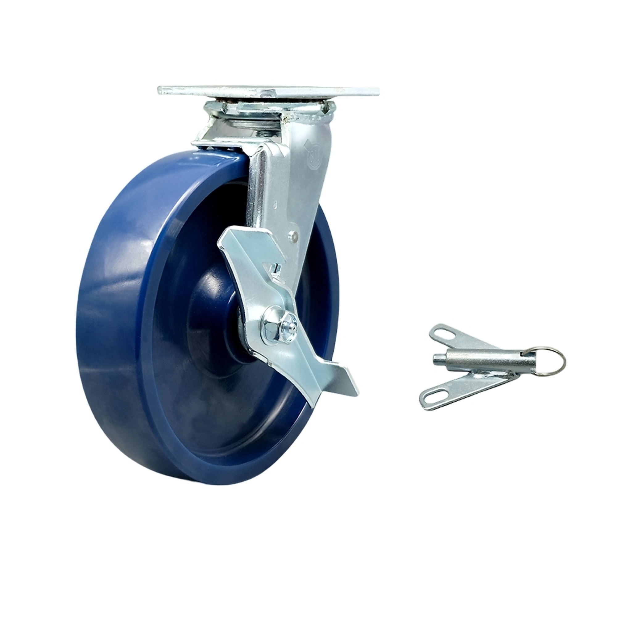 Service Caster, 8Inch x 2Inch Plate Caster, Wheel Diameter 8 in, Caster Type Swivel, Package (qty.) 1, Model SCC-30CS820-SPUB-TLB-BSL