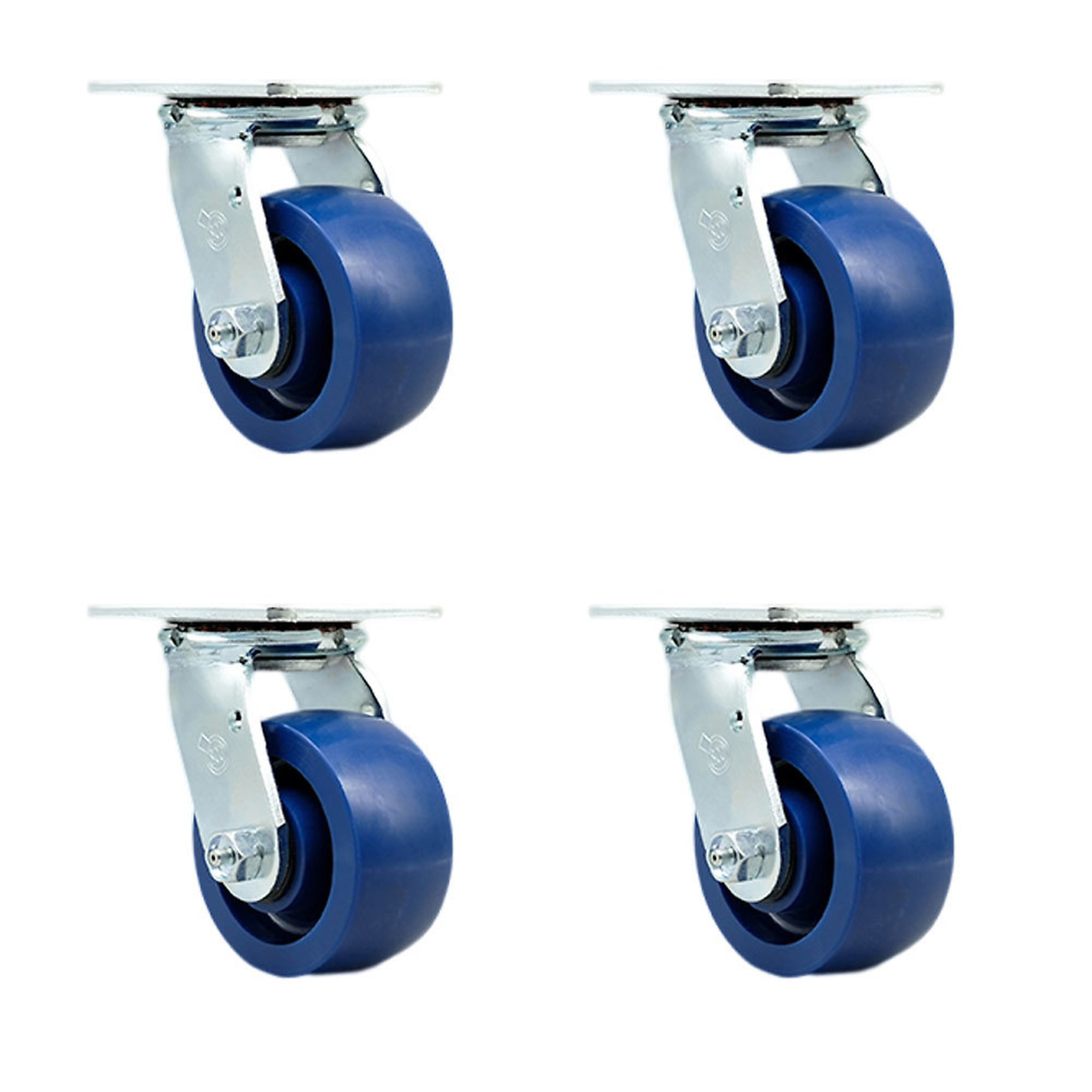 Service Caster, 4Inch x 2Inch Plate Casters, Wheel Diameter 4 in, Caster Type Swivel, Package (qty.) 4, Model SCC-SS30S420-SPUB-BSL-4