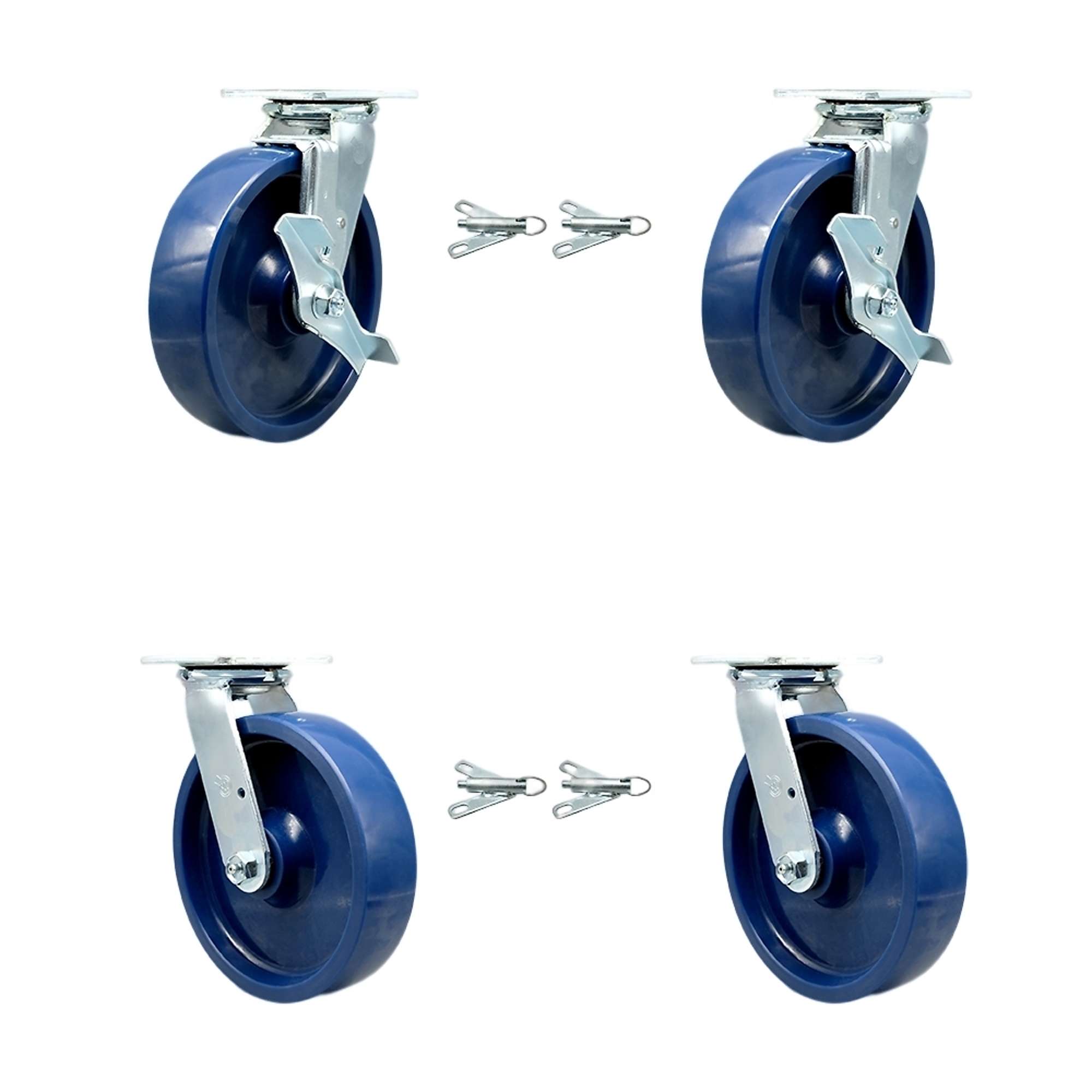 Service Caster, 8Inch x 2Inch Plate Casters, Wheel Diameter 8 in, Caster Type Swivel, Package (qty.) 4, Model SCC-30CS820-SPUB-TLB-BSL-2-BSL-2