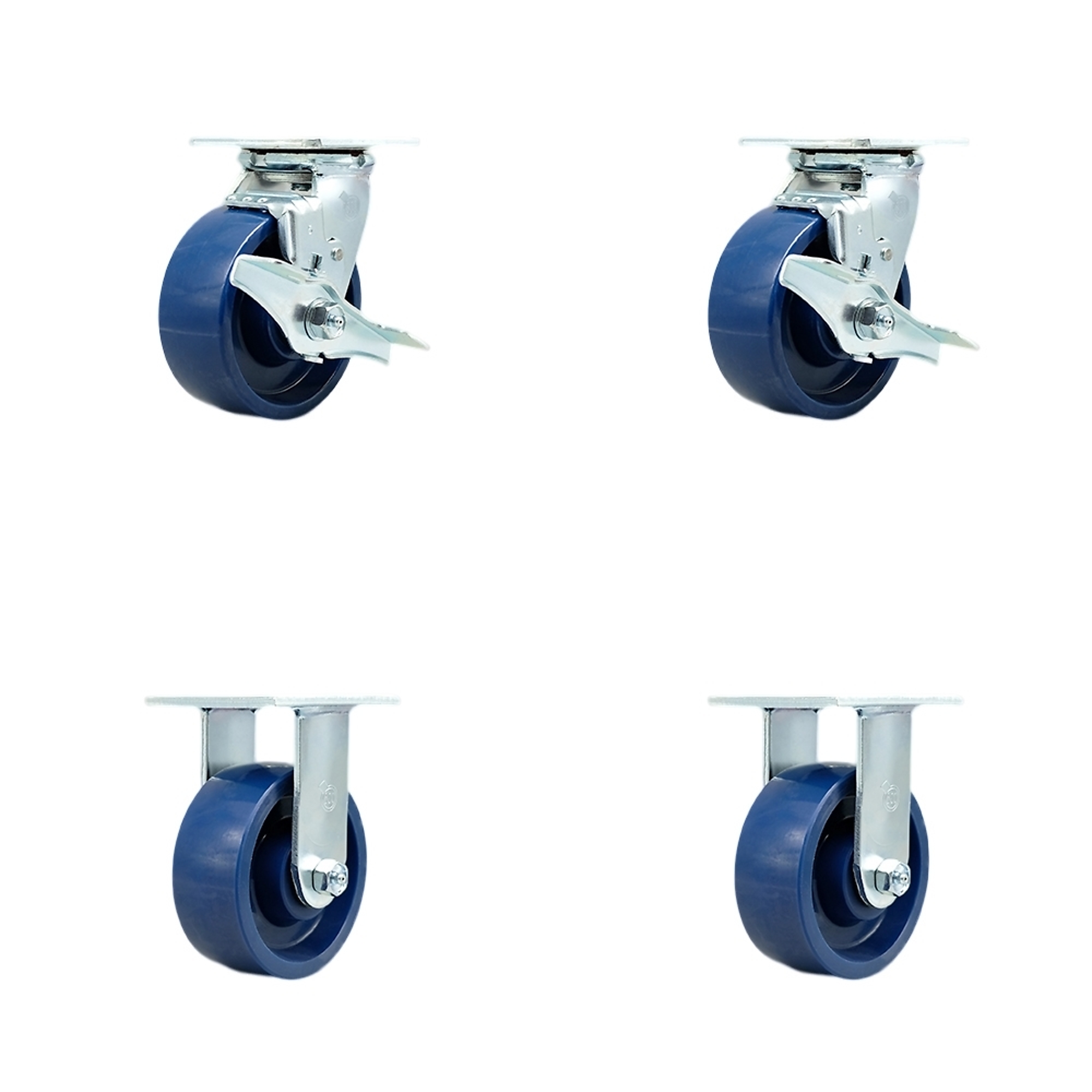 Service Caster, 5Inch x 2Inch Plate Casters, Wheel Diameter 5 in, Caster Type Swivel, Package (qty.) 4, Model SCC-SS30S520-SPUB-TLB-2-R-2