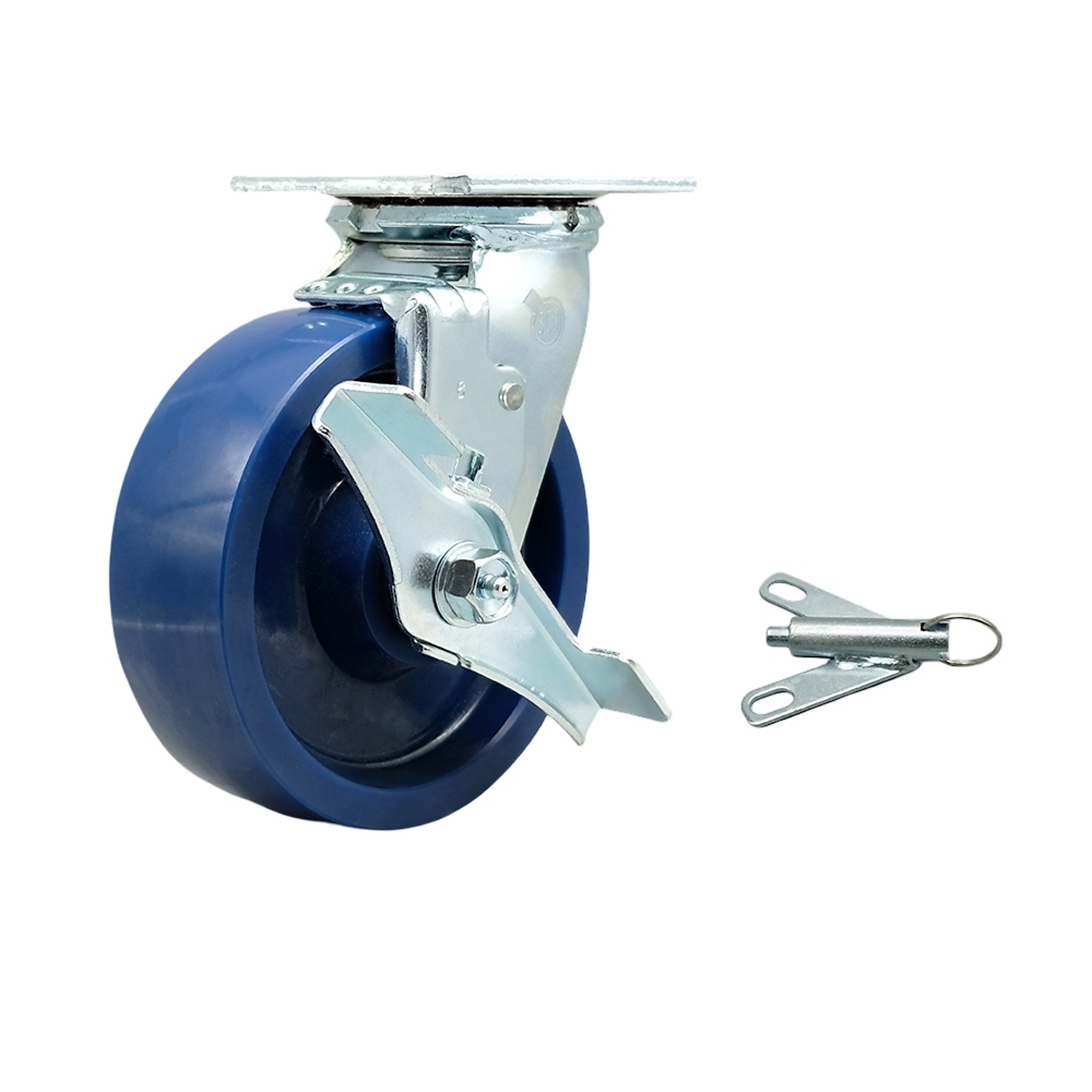 Service Caster, 6Inch x 2Inch Plate Caster, Wheel Diameter 6 in, Caster Type Swivel, Package (qty.) 1, Model SCC-SS30S620-SPUB-TLB-BSL