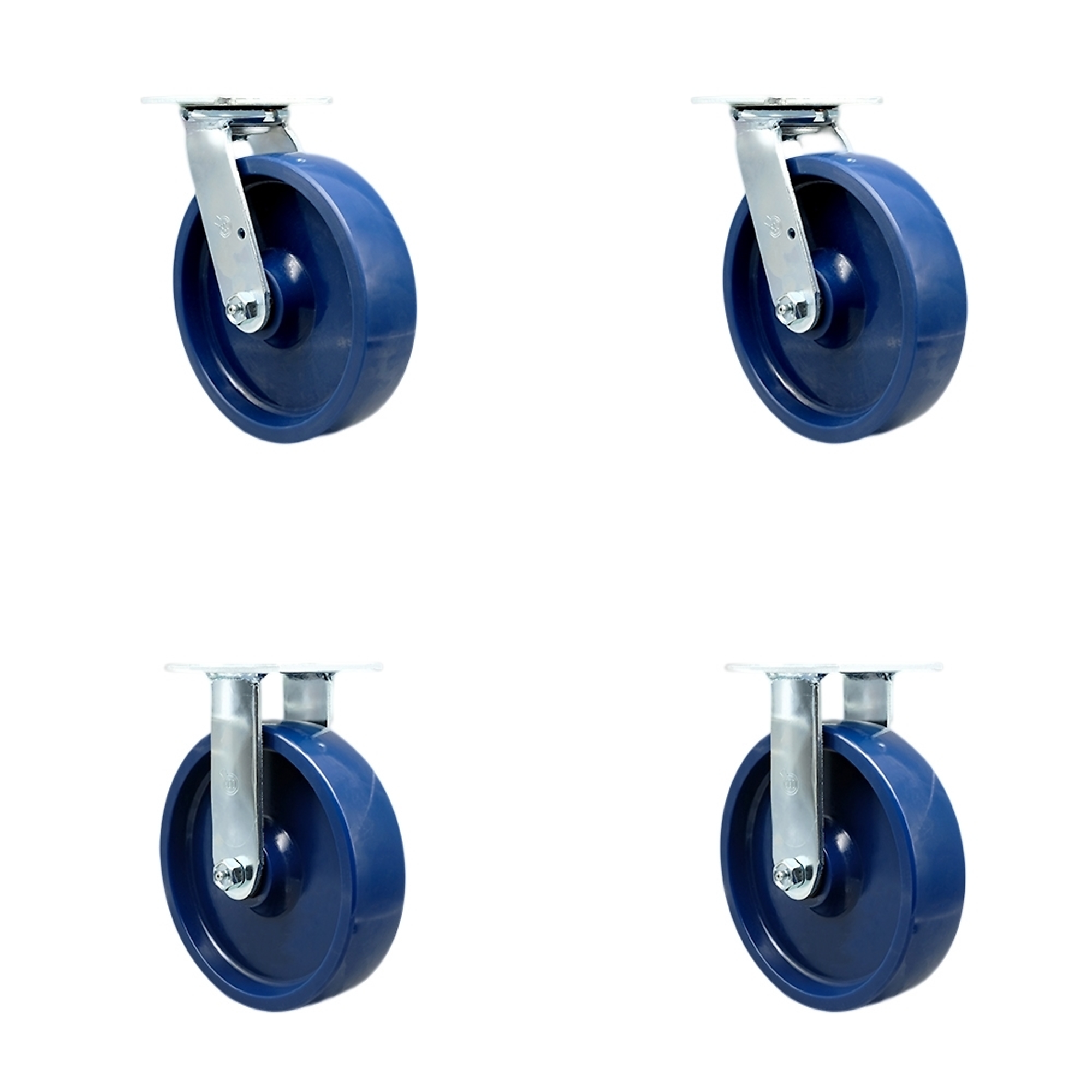 Service Caster, 8Inch x 2Inch Plate Casters, Wheel Diameter 8 in, Caster Type Swivel, Package (qty.) 4, Model SCC-SS30S820-SPUB-BSL-2-R-2