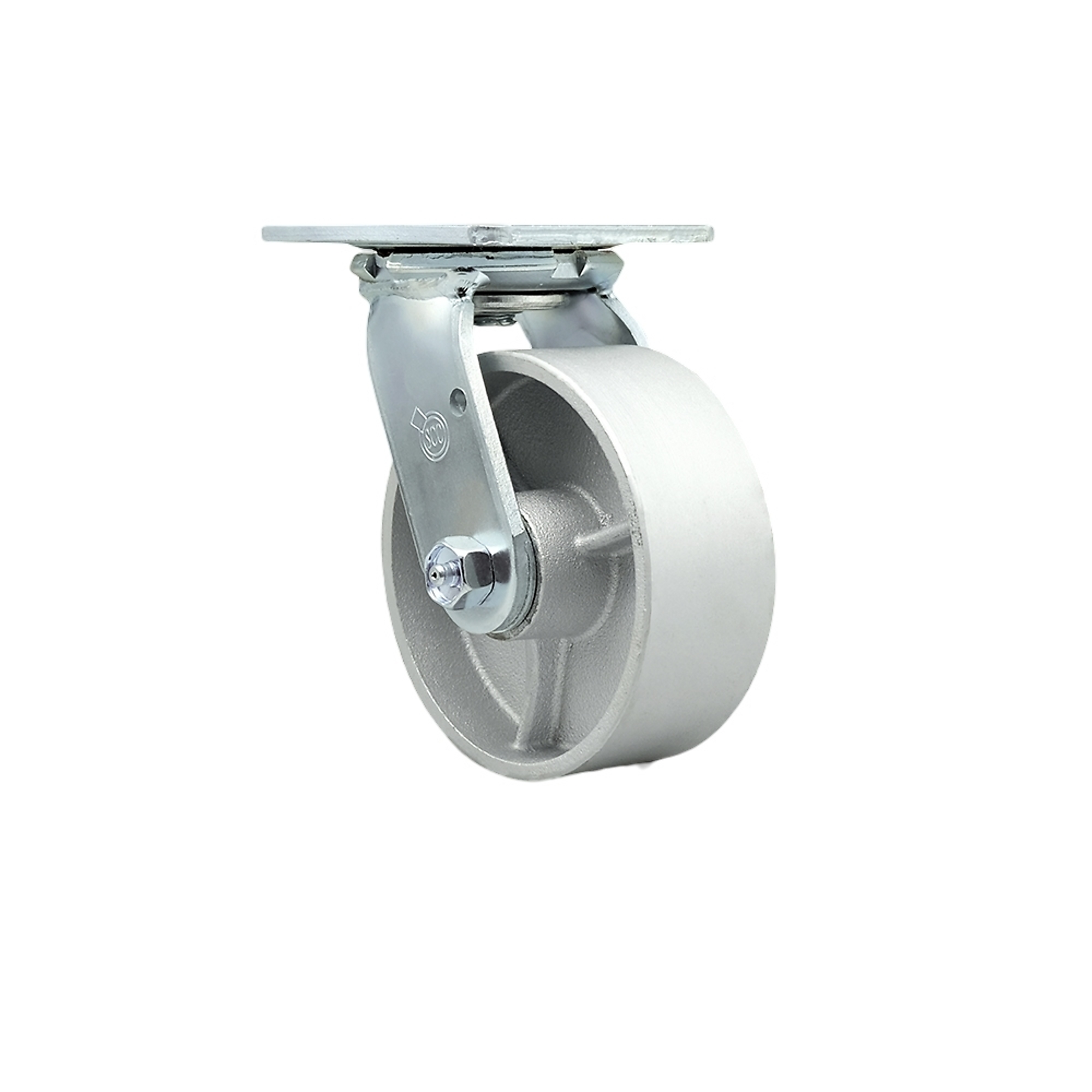 Service Caster, 5Inch x 2Inch Plate Caster, Wheel Diameter 5 in, Caster Type Swivel, Package (qty.) 1, Model SCC-30CS520-SSB