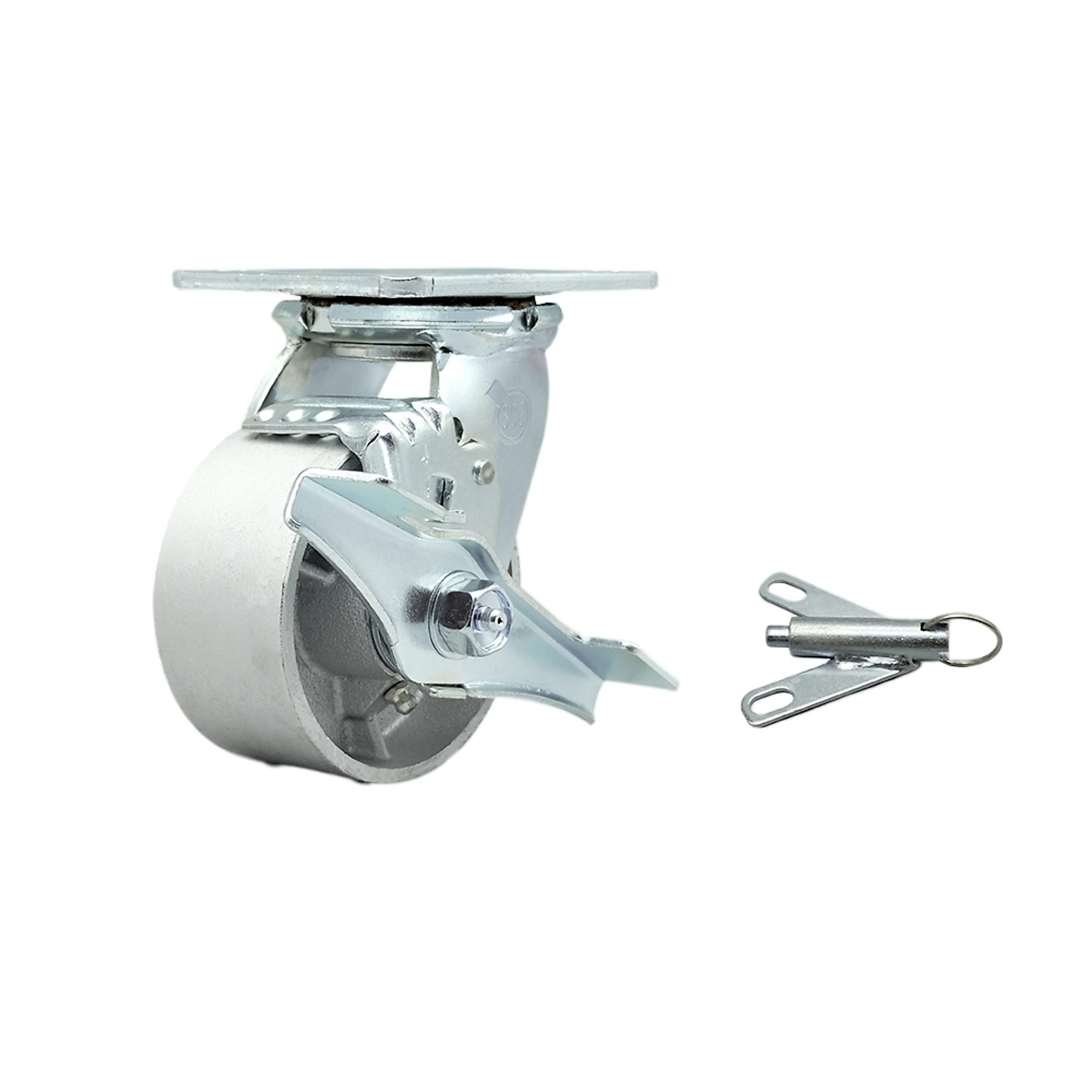 Service Caster, 4Inch x 2Inch Plate Caster, Wheel Diameter 4 in, Caster Type Swivel, Package (qty.) 1, Model SCC-30CS420-SSB-TLB-BSL