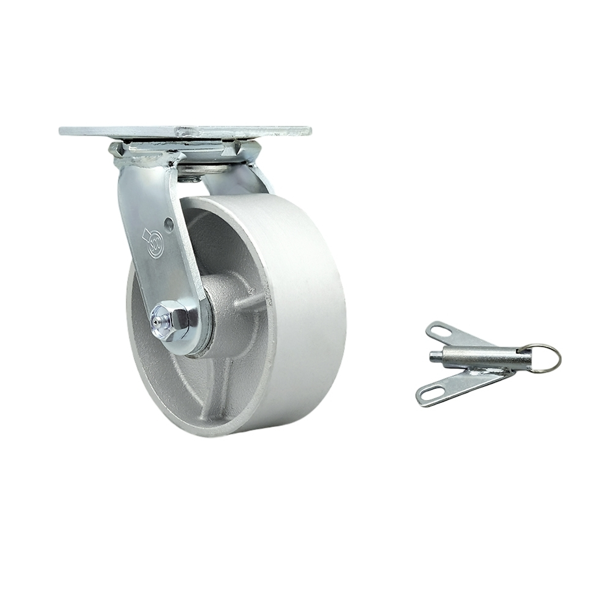 Service Caster, 5Inch x 2Inch Plate Caster, Wheel Diameter 5 in, Caster Type Swivel, Package (qty.) 1, Model SCC-30CS520-SSB-BSL