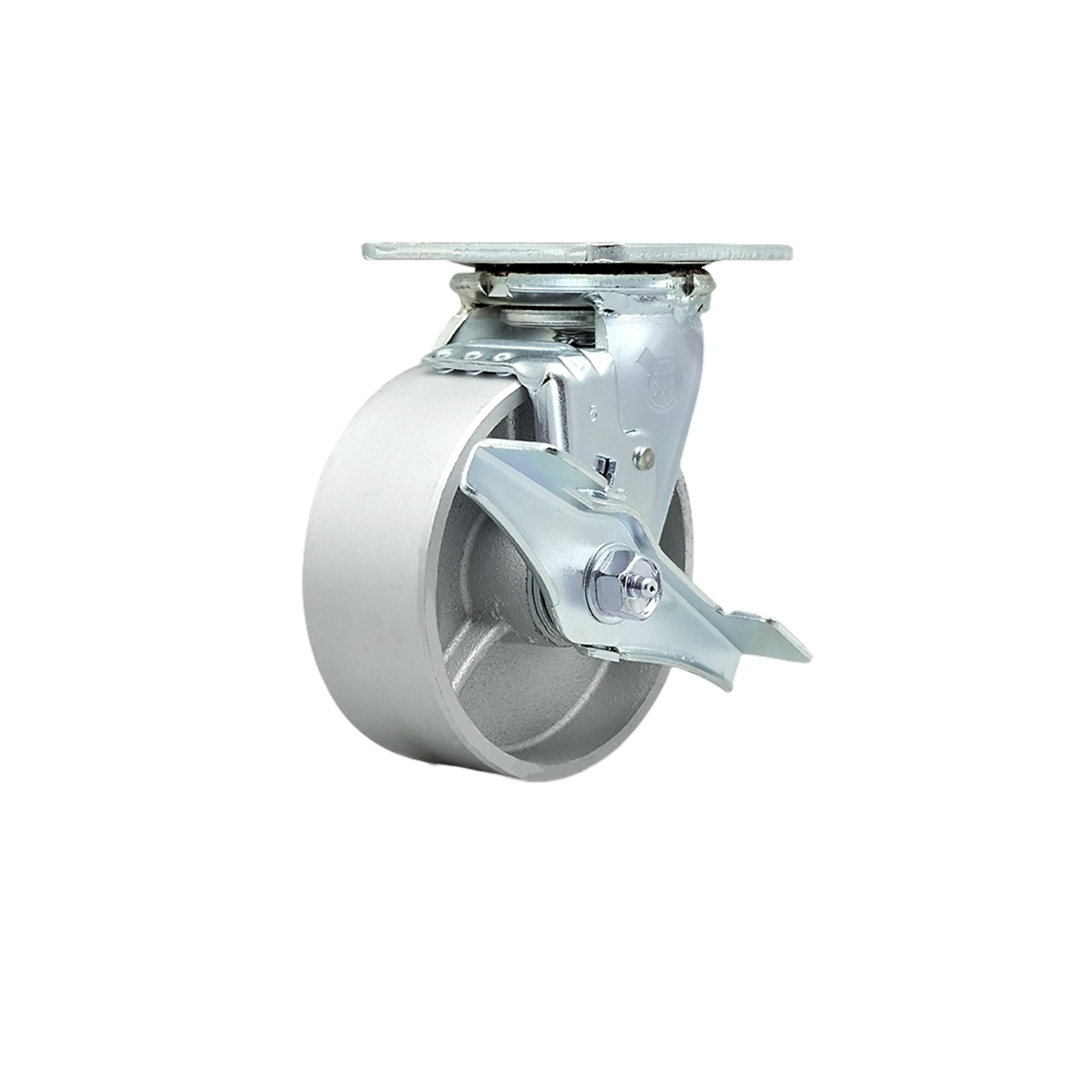 Service Caster, 5Inch x 2Inch Plate Caster, Wheel Diameter 5 in, Caster Type Swivel, Package (qty.) 1, Model SCC-30CS520-SSB-TLB