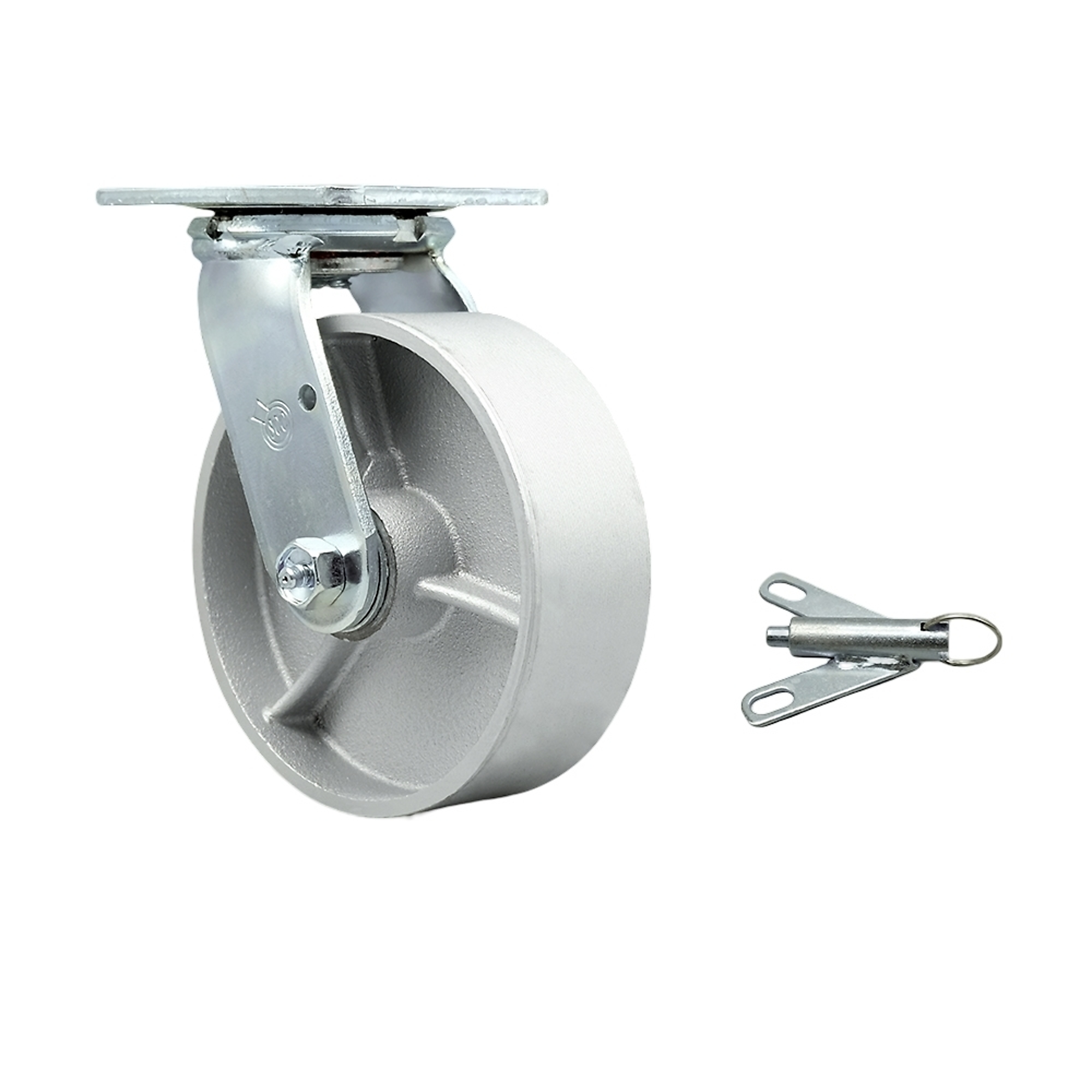 Service Caster, 6Inch x 2Inch Plate Caster, Wheel Diameter 6 in, Caster Type Swivel, Package (qty.) 1, Model SCC-30CS620-SSB-BSL