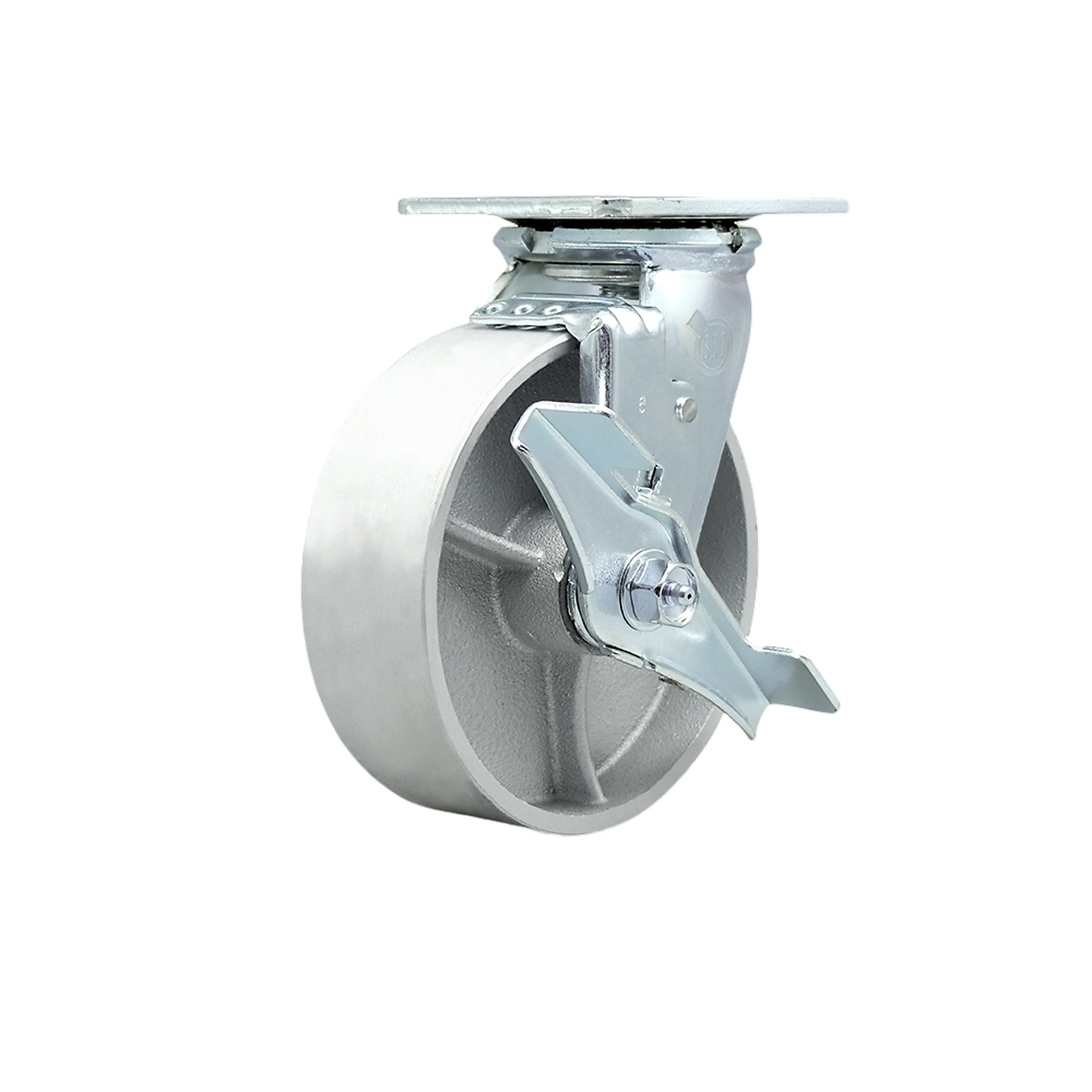 Service Caster, 6Inch x 2Inch Plate Caster, Wheel Diameter 6 in, Caster Type Swivel, Package (qty.) 1, Model SCC-30CS620-SSB-TLB