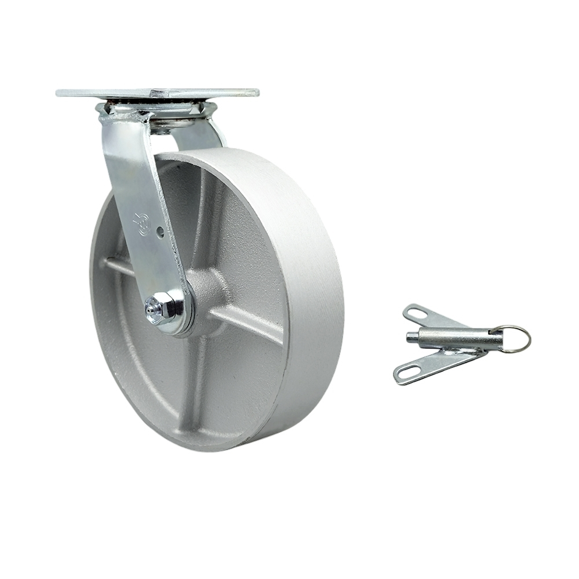 Service Caster, 8Inch x 2Inch Plate Caster, Wheel Diameter 8 in, Caster Type Swivel, Package (qty.) 1, Model SCC-30CS820-SSB-BSL