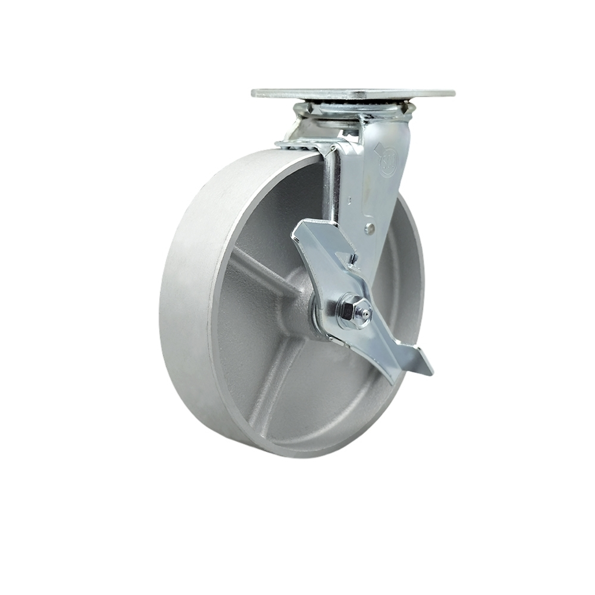 Service Caster, 8Inch x 2Inch Plate Caster, Wheel Diameter 8 in, Caster Type Swivel, Package (qty.) 1, Model SCC-30CS820-SSB-TLB