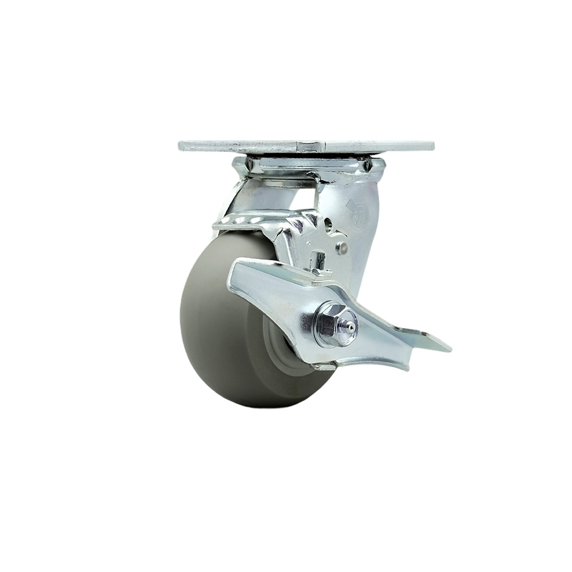 Service Caster, 4Inch x 2Inch Plate Caster, Wheel Diameter 4 in, Caster Type Swivel, Package (qty.) 1, Model SCC-30CS420-TPRBD-TLB