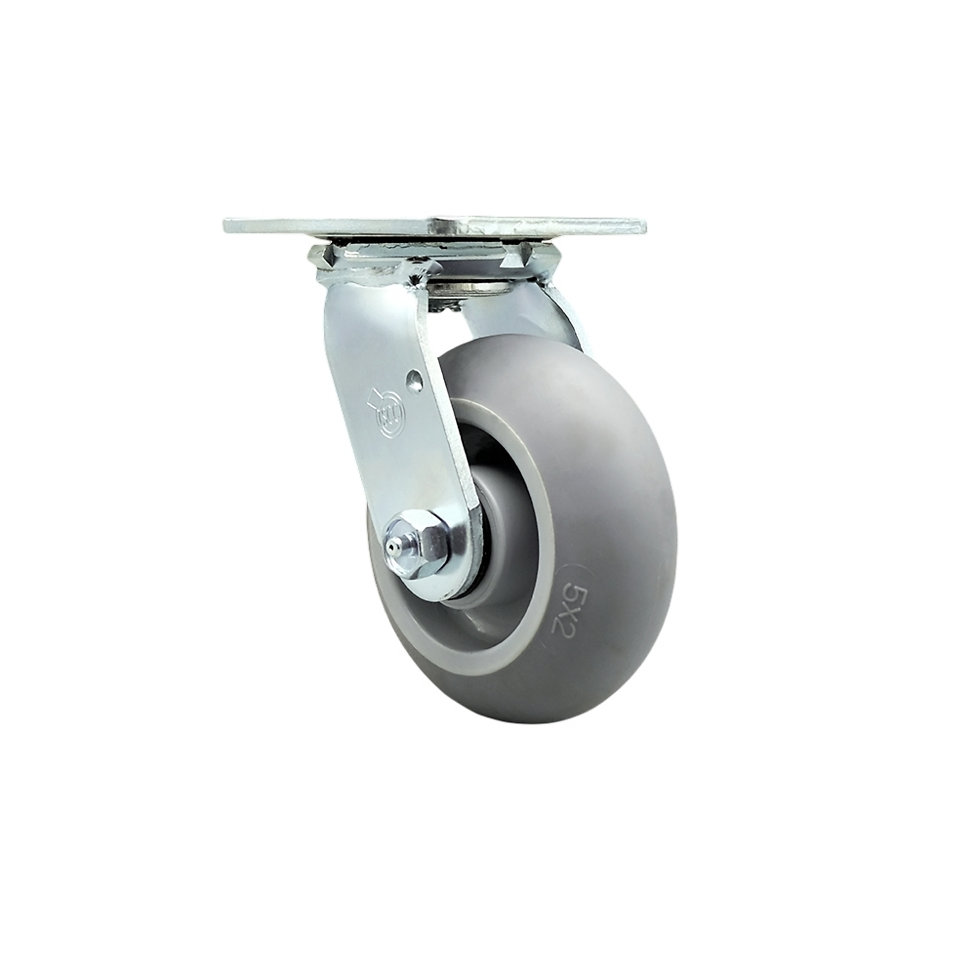 Service Caster, 5Inch x 2Inch Plate Caster, Wheel Diameter 5 in, Caster Type Swivel, Package (qty.) 1, Model SCC-30CS520-TPRBD