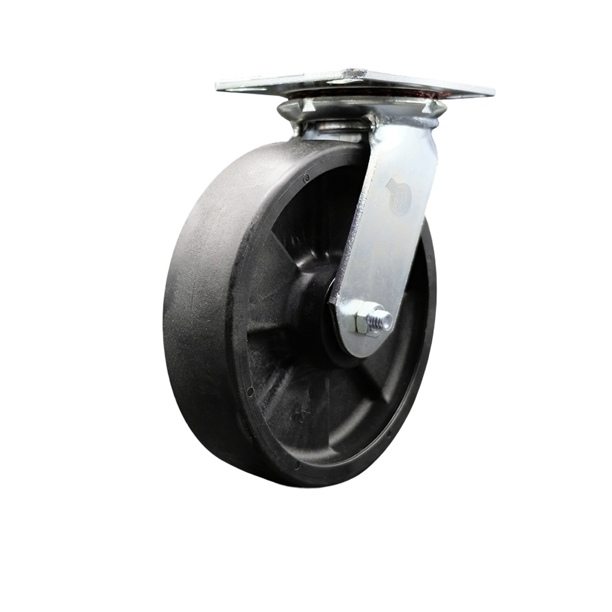 Service Caster, 8Inch x 2Inch Plate Caster, Wheel Diameter 8 in, Caster Type Swivel, Package (qty.) 1, Model SCC-35S820-GFNR