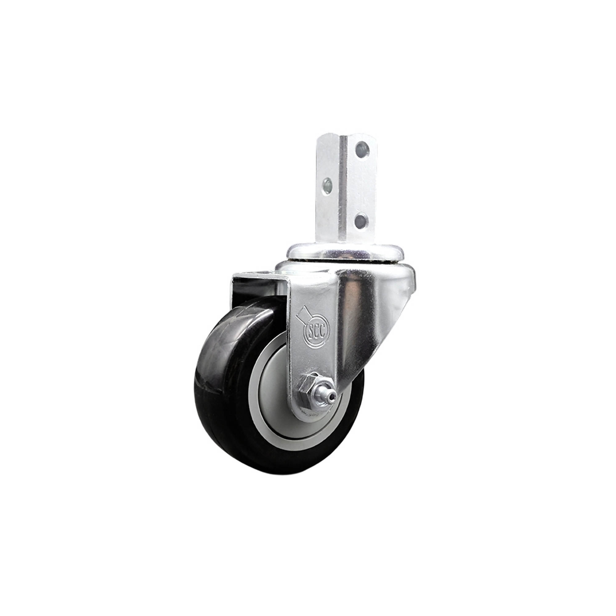 Service Caster, 3 1/2Inch x 1 1/4Inch Stem Caster, Wheel Diameter 3.5 in, Caster Type Swivel, Package (qty.) 1, Model SCC-SQ20S3514-PPUB-BLK-78