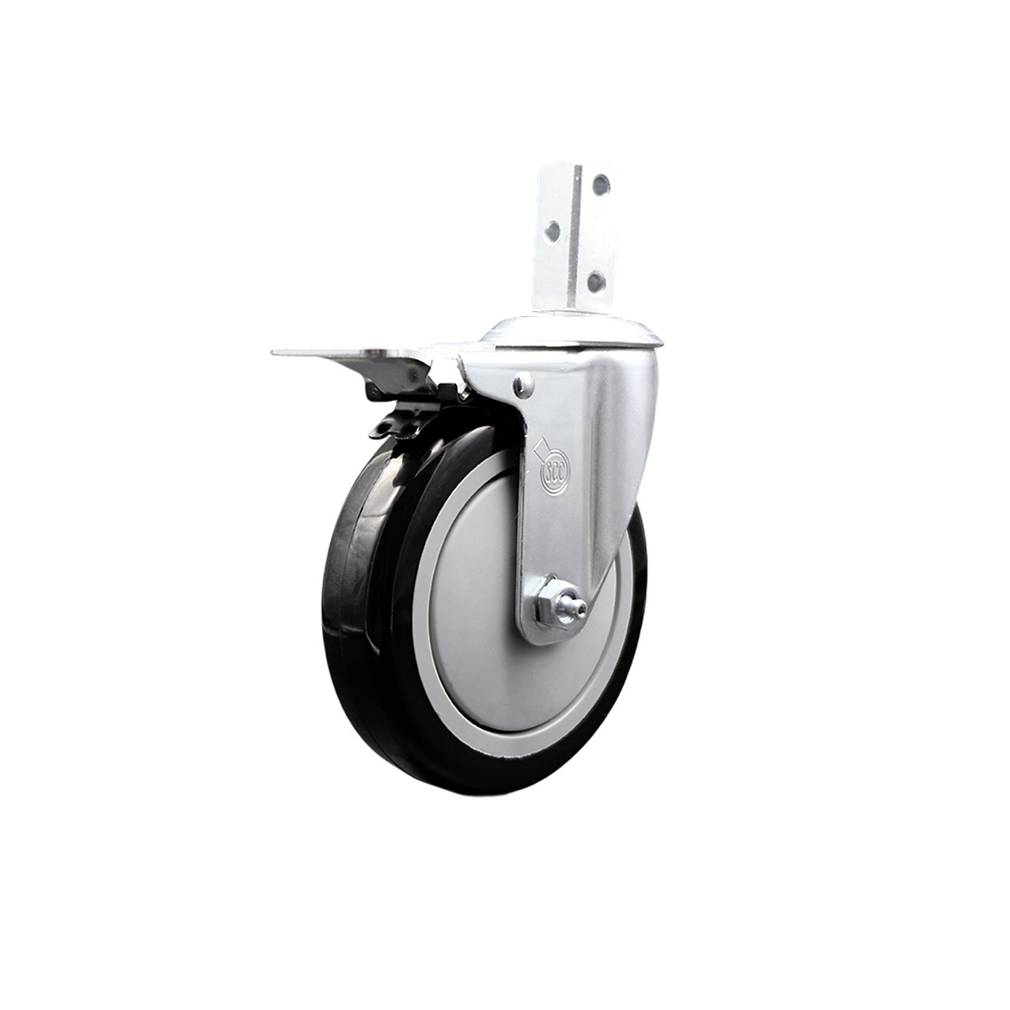 Service Caster, 5Inch x 1 1/4Inch Stem Caster, Wheel Diameter 5 in, Caster Type Swivel, Package (qty.) 1, Model SCC-SQTTL20S514-PPUB-BLK-34