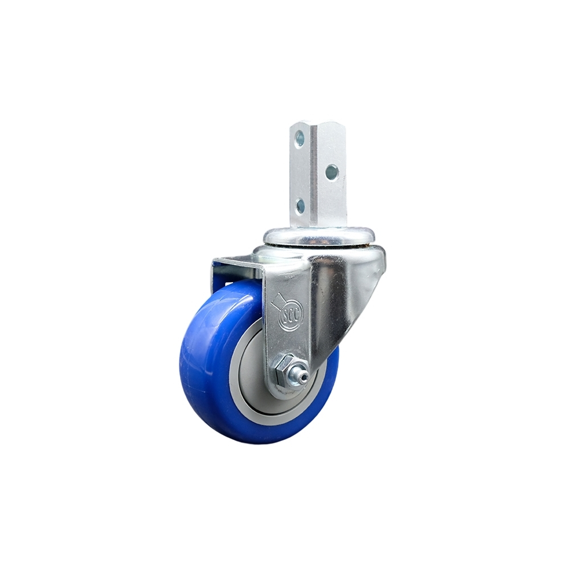 Service Caster, 3 1/2Inch x 1 1/4Inch Stem Caster, Wheel Diameter 3.5 in, Caster Type Swivel, Package (qty.) 1, Model SCC-SQ20S3514-PPUB-BLUE-34