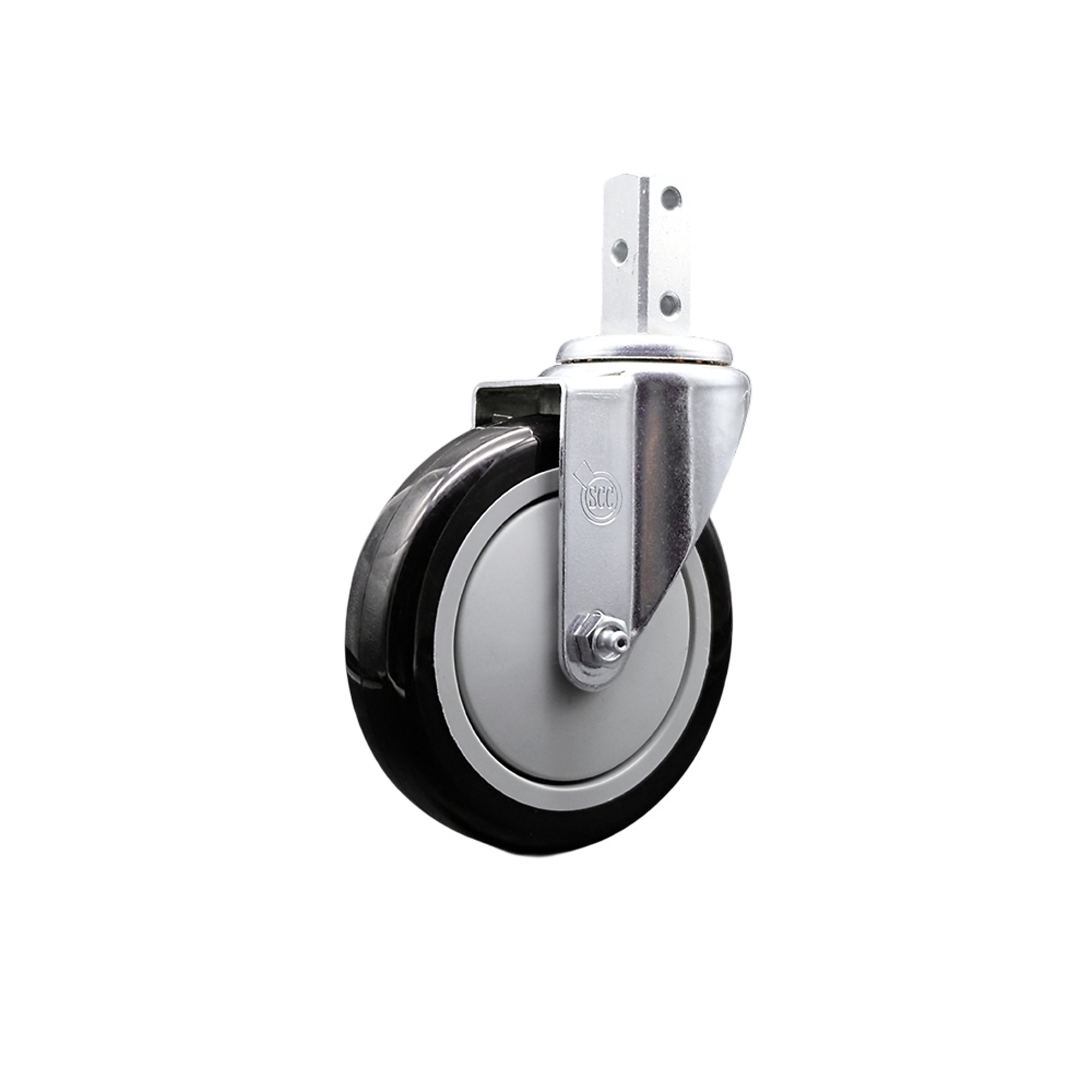 Service Caster, 5Inch x 1 1/4Inch Stem Caster, Wheel Diameter 5 in, Caster Type Swivel, Package (qty.) 1, Model SCC-SQ20S514-PPUB-BLK-34