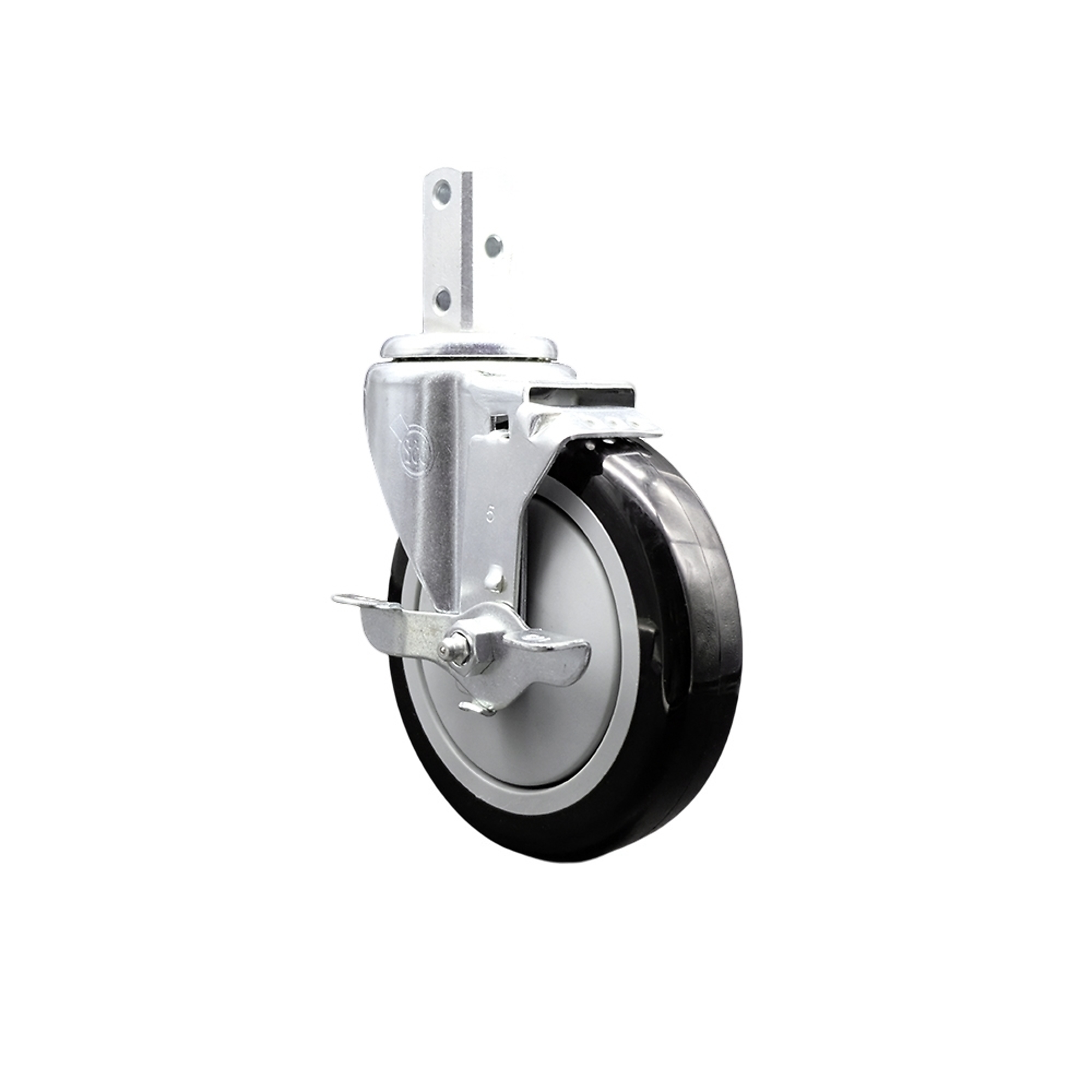 Service Caster, 5Inch x 1 1/4Inch Stem Caster, Wheel Diameter 5 in, Caster Type Swivel, Package (qty.) 1, Model SCC-SQ20S514-PPUB-BLK-TLB-34