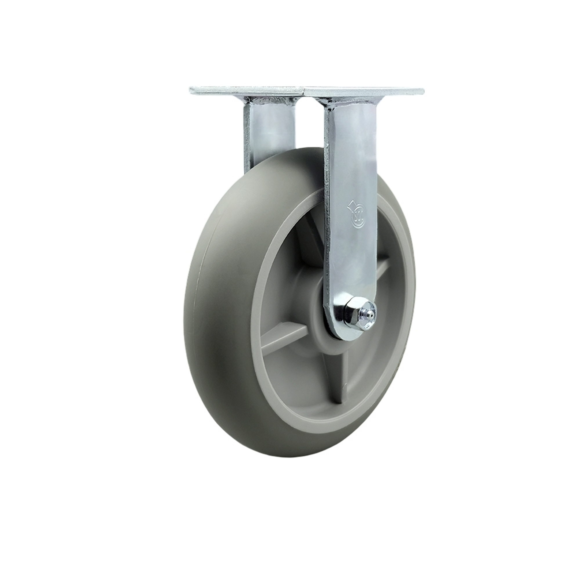 Service Caster, 8Inch x 2Inch Plate Caster, Wheel Diameter 8 in, Caster Type Rigid, Package (qty.) 1, Model SCC-30R820-TPRBD