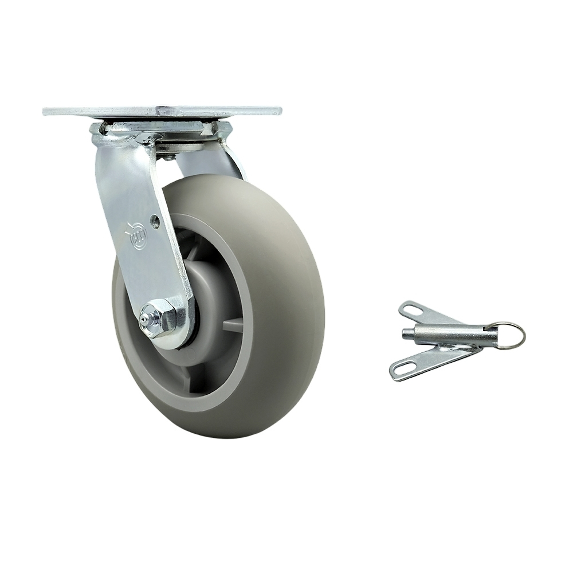 Service Caster, 6Inch x 2Inch Plate Caster, Wheel Diameter 6 in, Caster Type Swivel, Package (qty.) 1, Model SCC-SS30S620-TPRBD-BSL