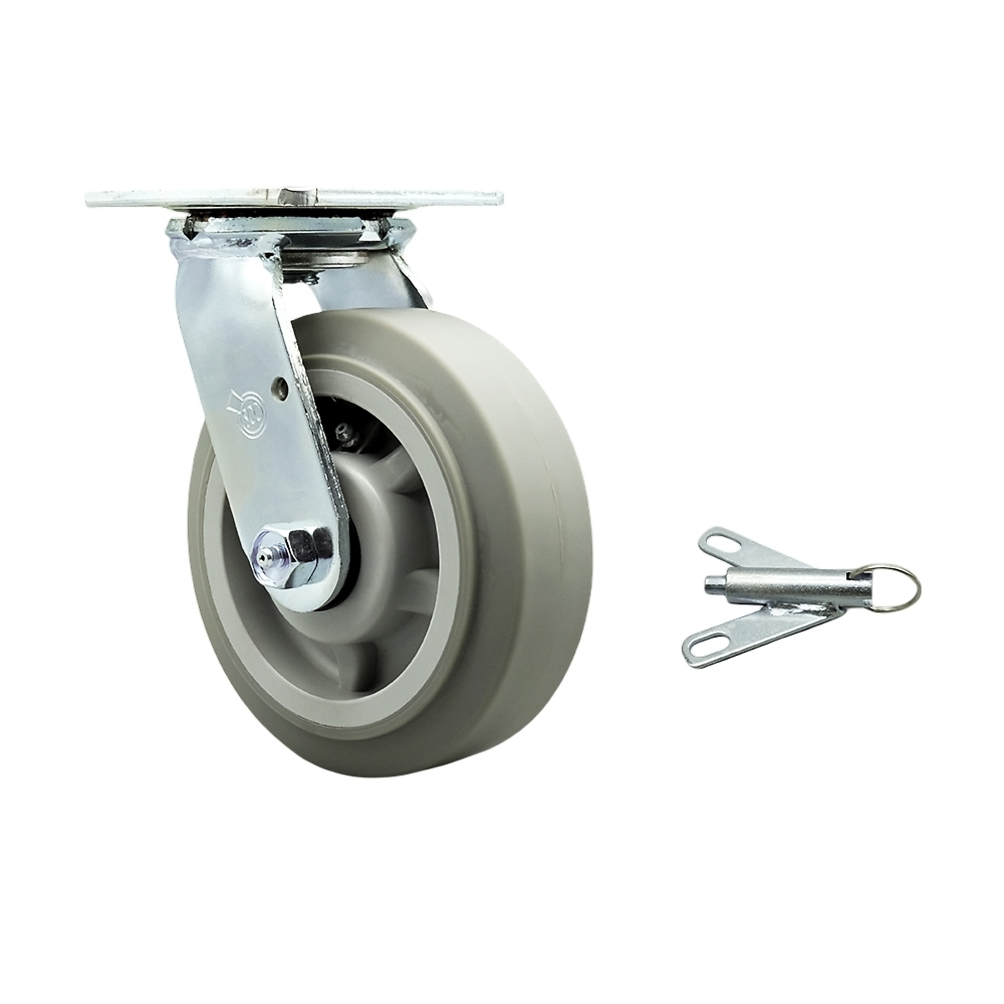 Service Caster, 6Inch x 2Inch Plate Caster, Wheel Diameter 6 in, Caster Type Swivel, Package (qty.) 1, Model SCC-30CS620-TPRBF-BSL