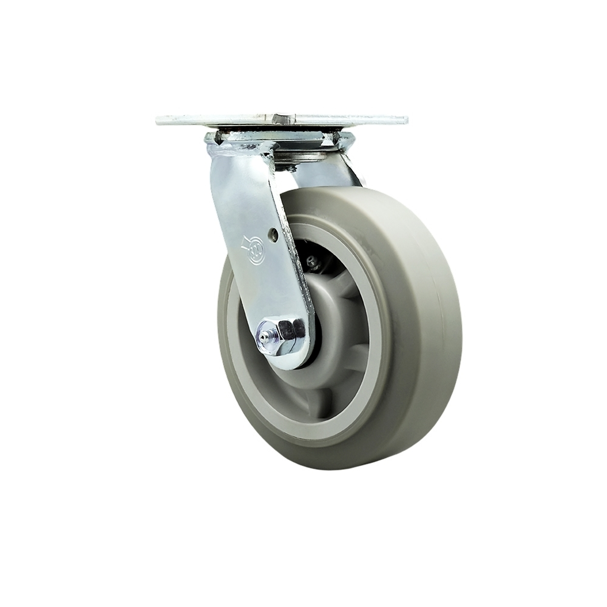 Service Caster, 6Inch x 2Inch Plate Caster, Wheel Diameter 6 in, Caster Type Swivel, Package (qty.) 1, Model SCC-30CS620-TPRBF