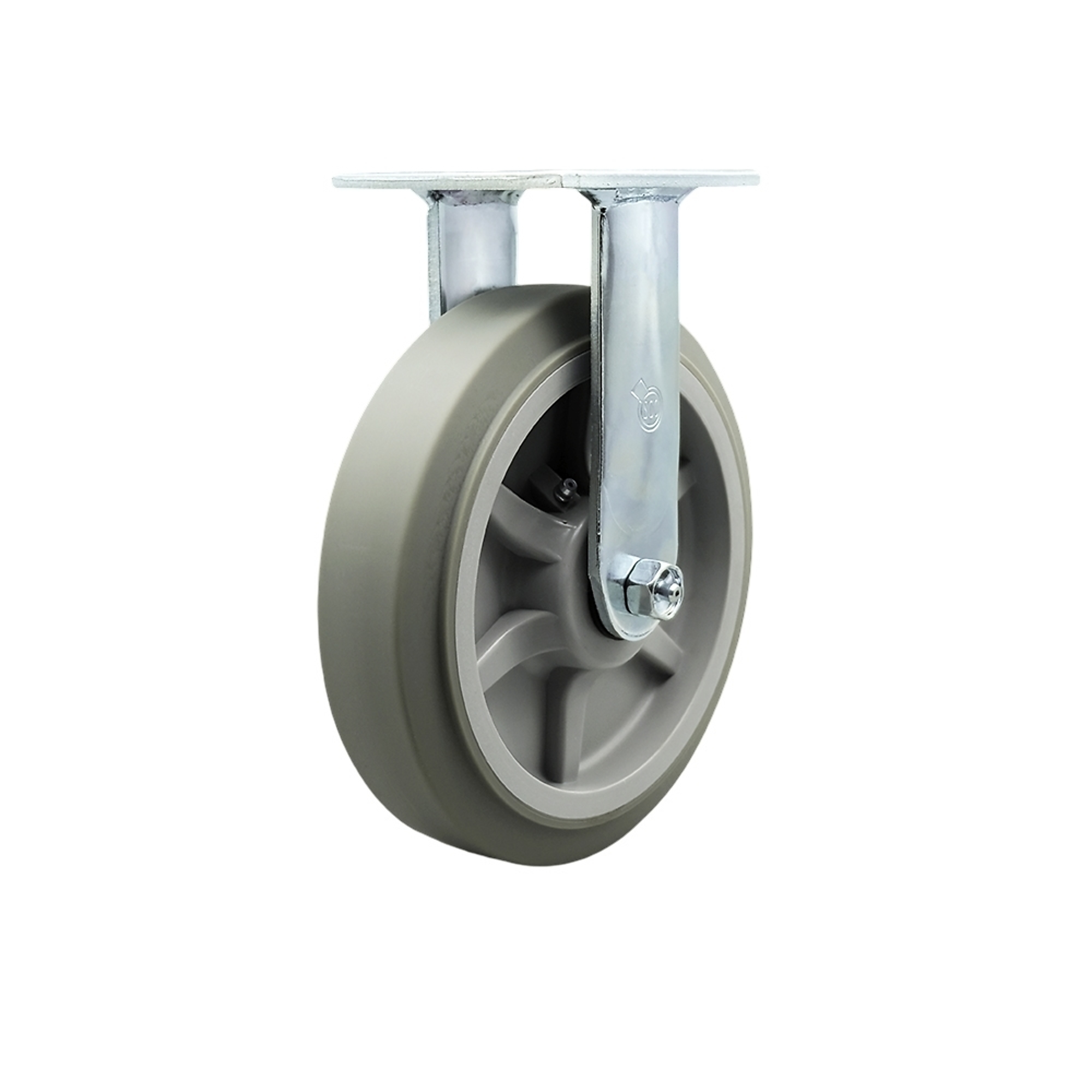 Service Caster, 8Inch x 2Inch Plate Caster, Wheel Diameter 8 in, Caster Type Rigid, Package (qty.) 1, Model SCC-30R820-TPRBF