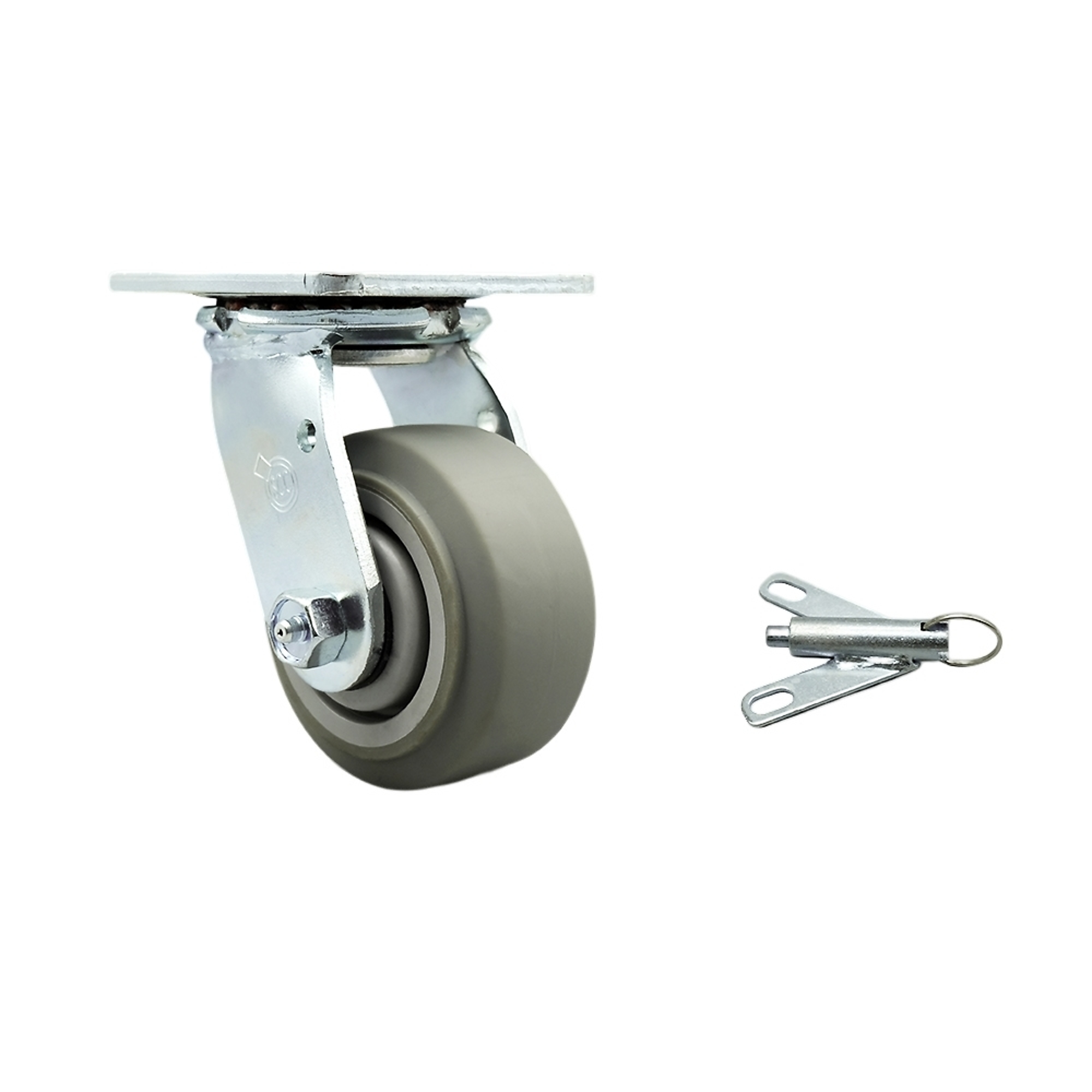 Service Caster, 4Inch x 2Inch Plate Caster, Wheel Diameter 4 in, Caster Type Swivel, Package (qty.) 1, Model SCC-SS30S420-TPRBF-BSL