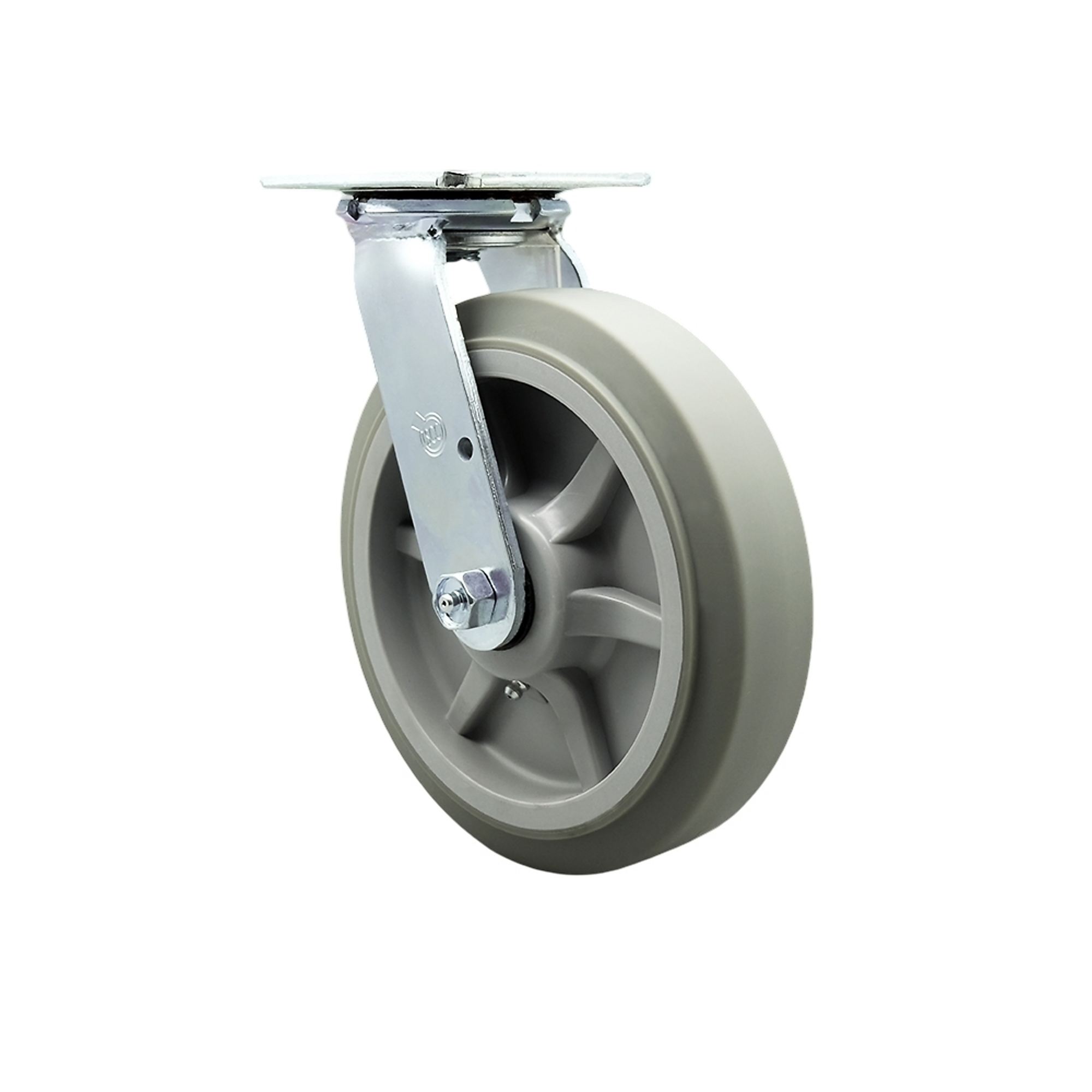 Service Caster, 8Inch x 2Inch Plate Caster, Wheel Diameter 8 in, Caster Type Swivel, Package (qty.) 1, Model SCC-SS30S820-TPRBF