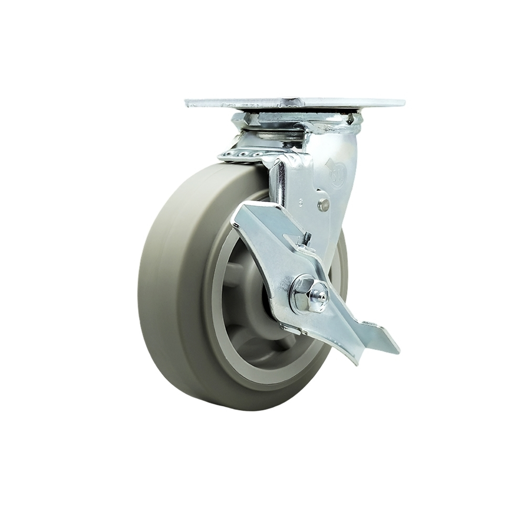 Service Caster, 6Inch x 2Inch Plate Caster, Wheel Diameter 6 in, Caster Type Swivel, Package (qty.) 1, Model SCC-SS30S620-TPRBF-TLB