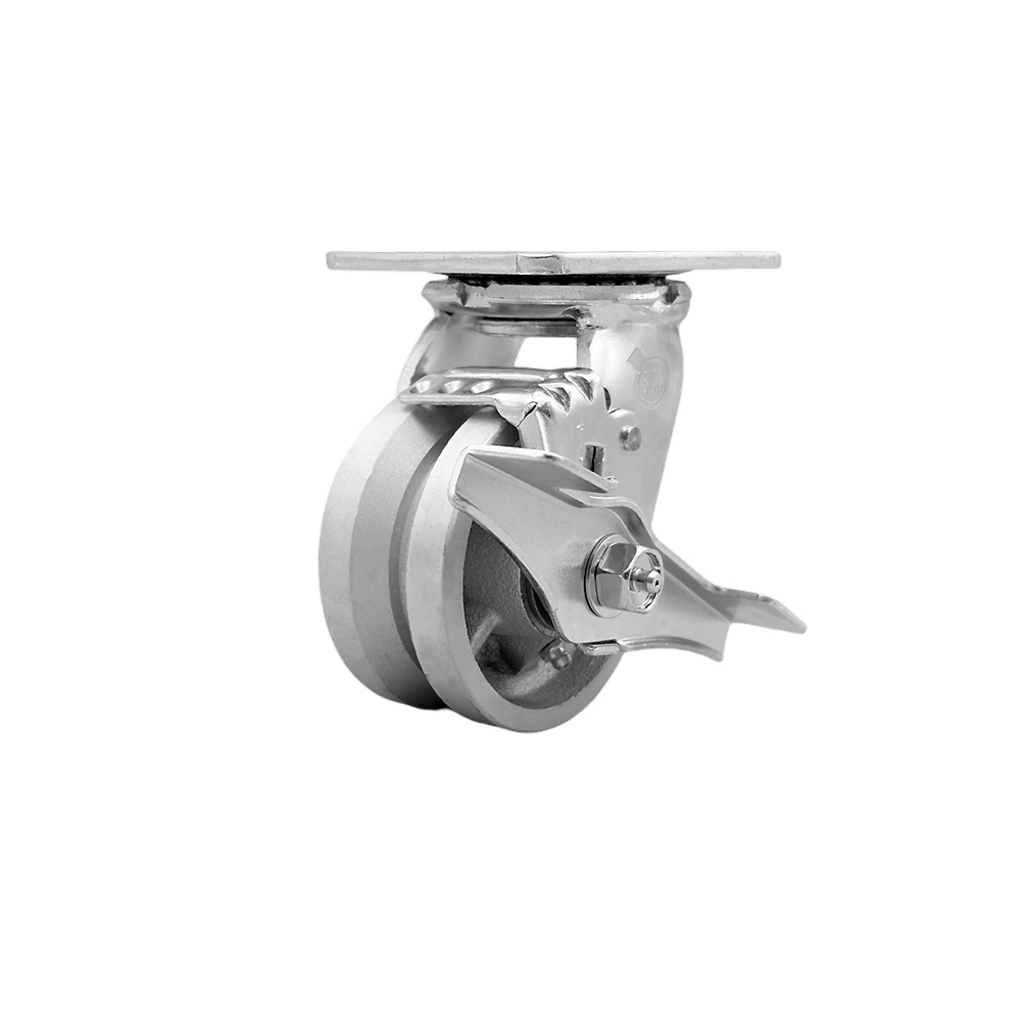 Service Caster, 4Inch x 2Inch Plate Caster, Wheel Diameter 4 in, Caster Type Swivel, Package (qty.) 1, Model SCC-30CS420-VGB-TLB