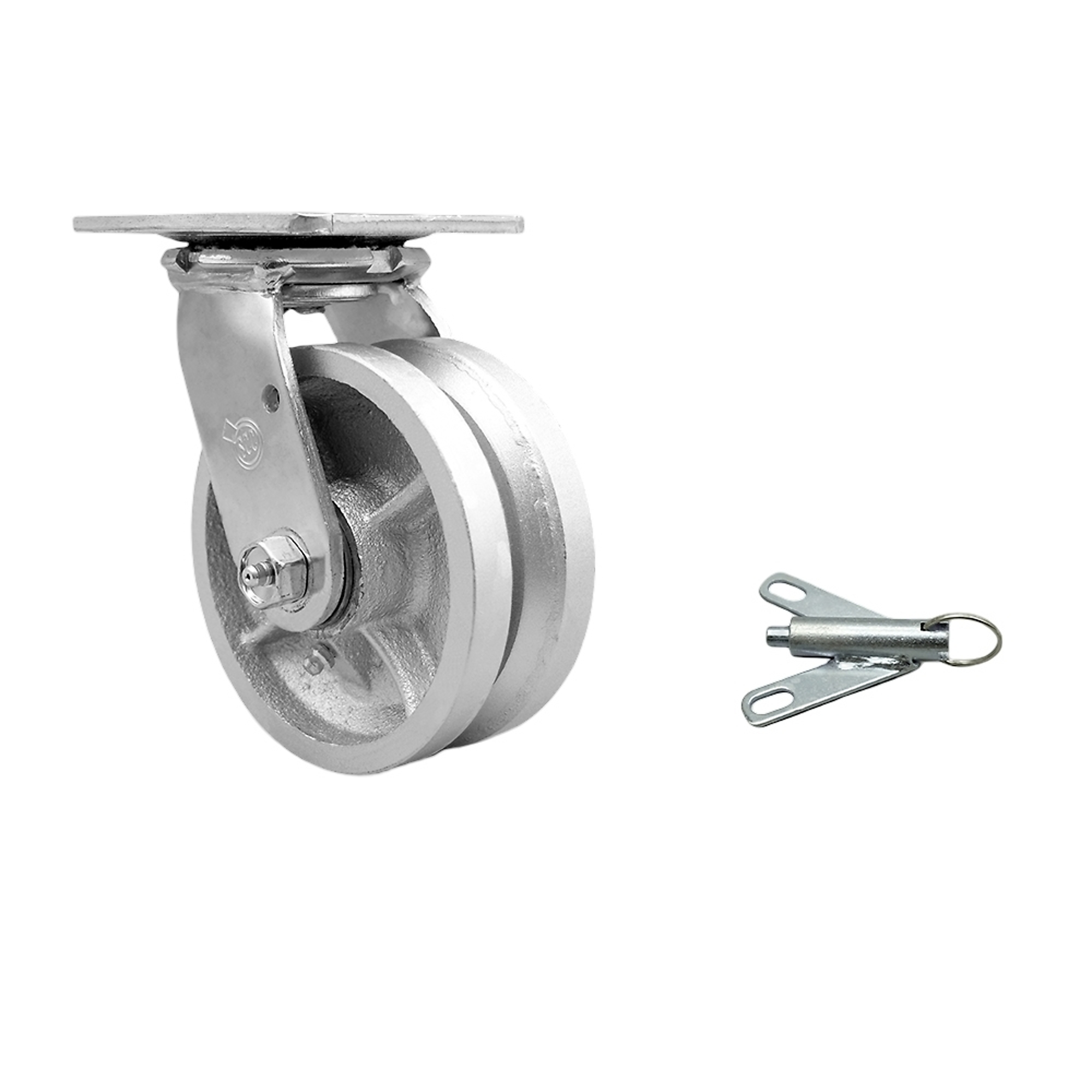 Service Caster, 5Inch x 2Inch Plate Caster, Wheel Diameter 5 in, Caster Type Swivel, Package (qty.) 1, Model SCC-30CS520-VGB-BSL