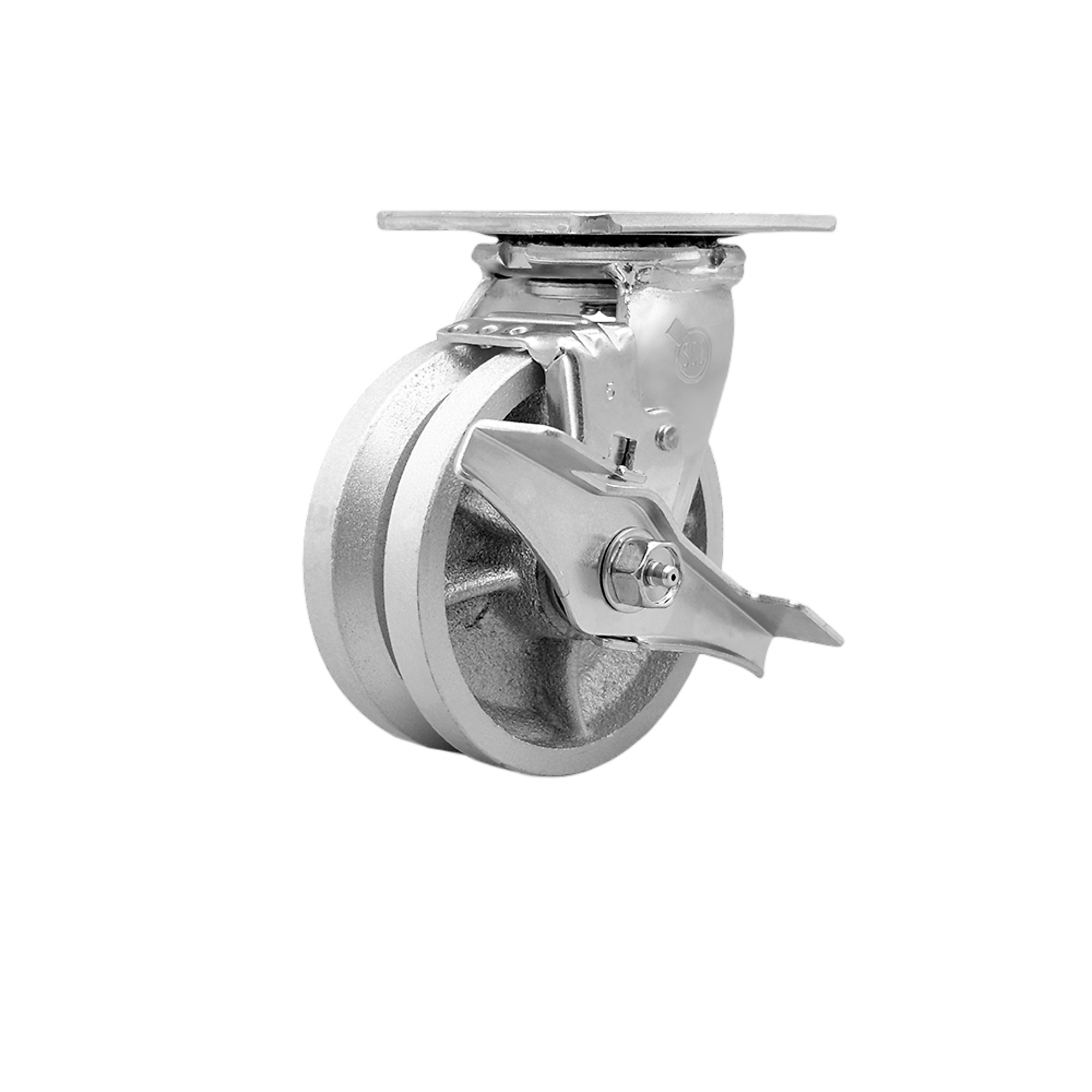 Service Caster, 5Inch x 2Inch Plate Caster, Wheel Diameter 5 in, Caster Type Swivel, Package (qty.) 1, Model SCC-30CS520-VGB-TLB