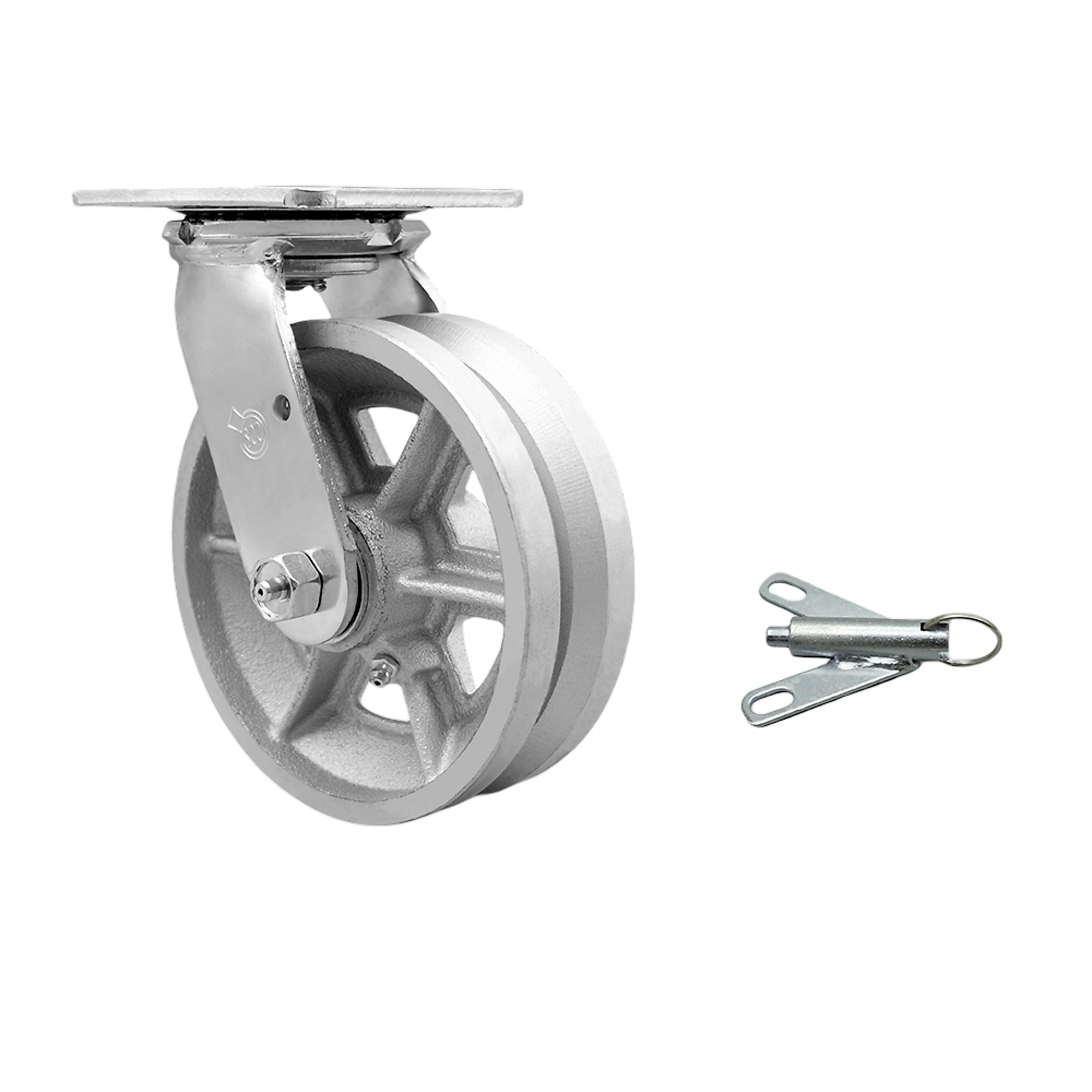 Service Caster, 6Inch x 2Inch Plate Caster, Wheel Diameter 6 in, Caster Type Swivel, Package (qty.) 1, Model SCC-30CS620-VGB-BSL