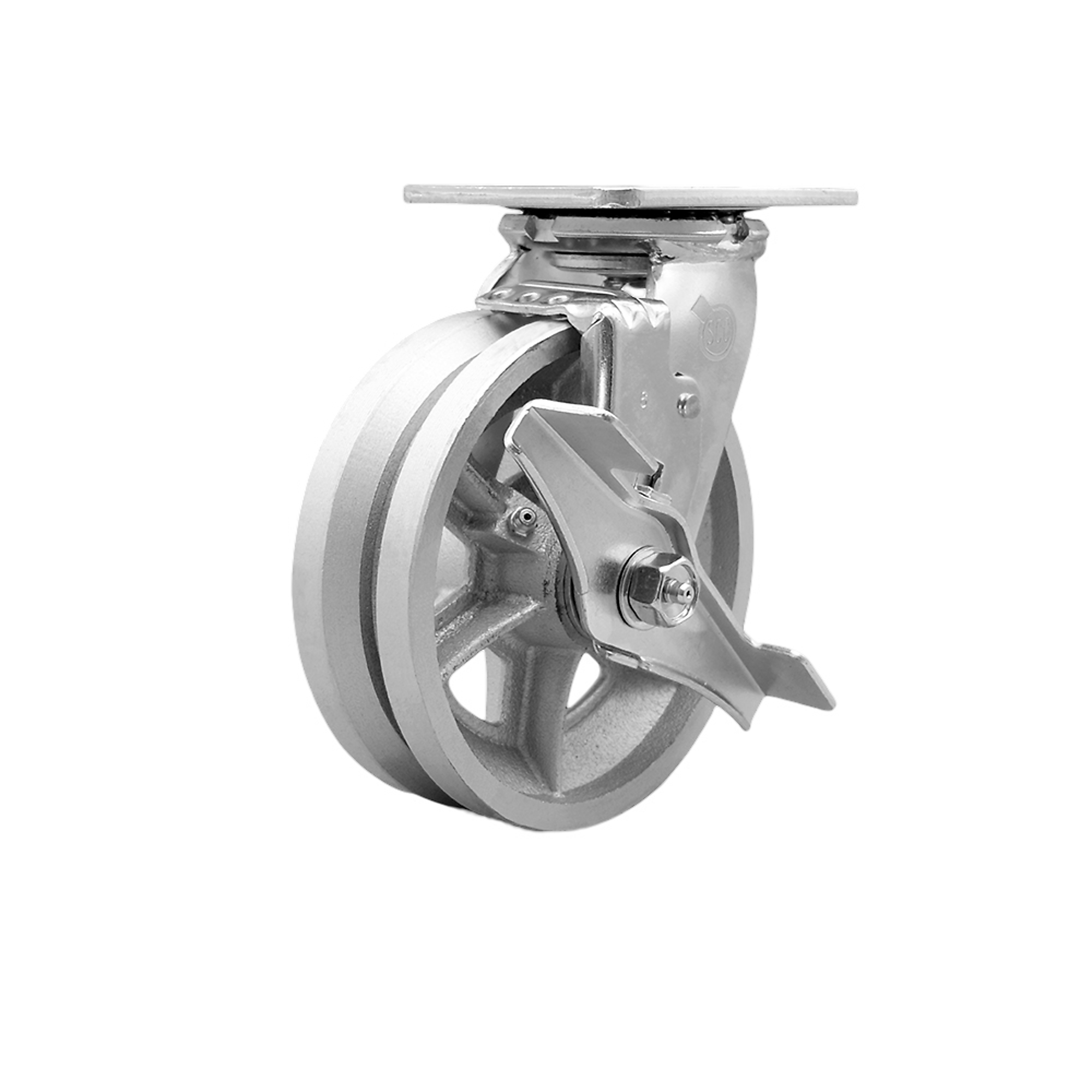 Service Caster, 6Inch x 2Inch Plate Caster, Wheel Diameter 6 in, Caster Type Swivel, Package (qty.) 1, Model SCC-30CS620-VGB-TLB