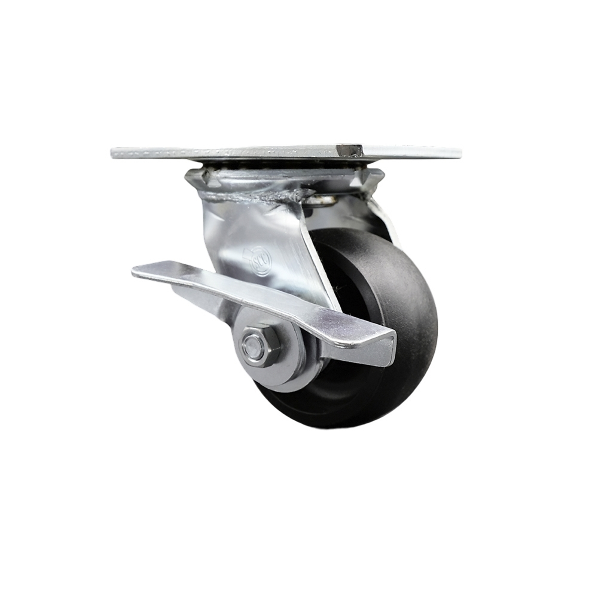 Service Caster, 4Inch x 2Inch Plate Caster, Wheel Diameter 4 in, Caster Type Swivel, Package (qty.) 1, Model SCC-35S420-GFNR-SLB