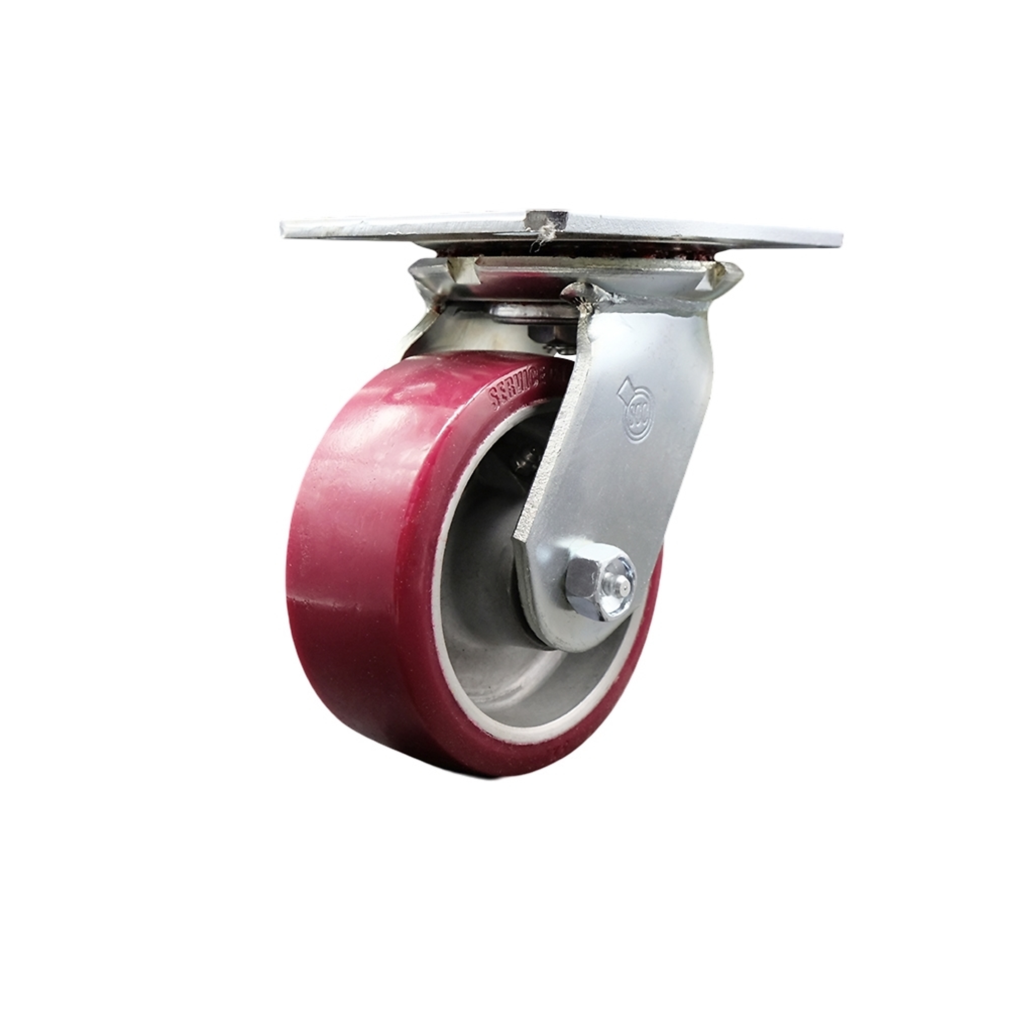 Service Caster, 5Inch x 2Inch Plate Caster, Wheel Diameter 5 in, Caster Type Swivel, Package (qty.) 1, Model SCC-35S520-PAR